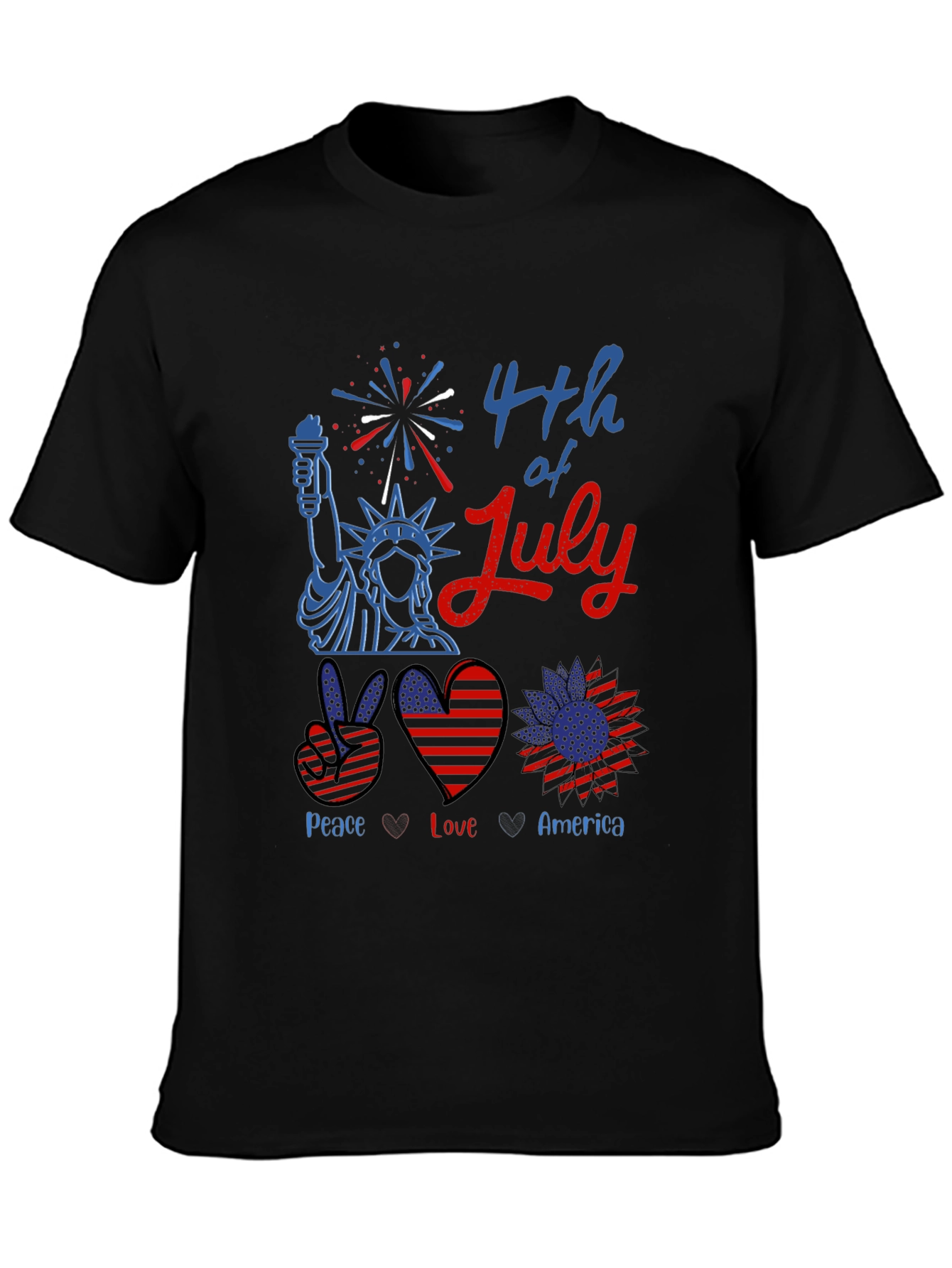 Peace Love America 4th of July T-Shirt