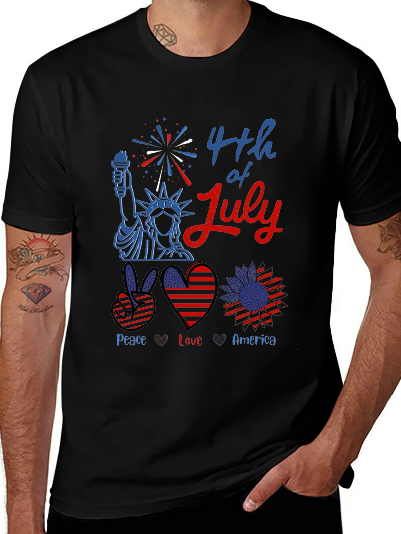 Peace Love America 4th of July T-Shirt