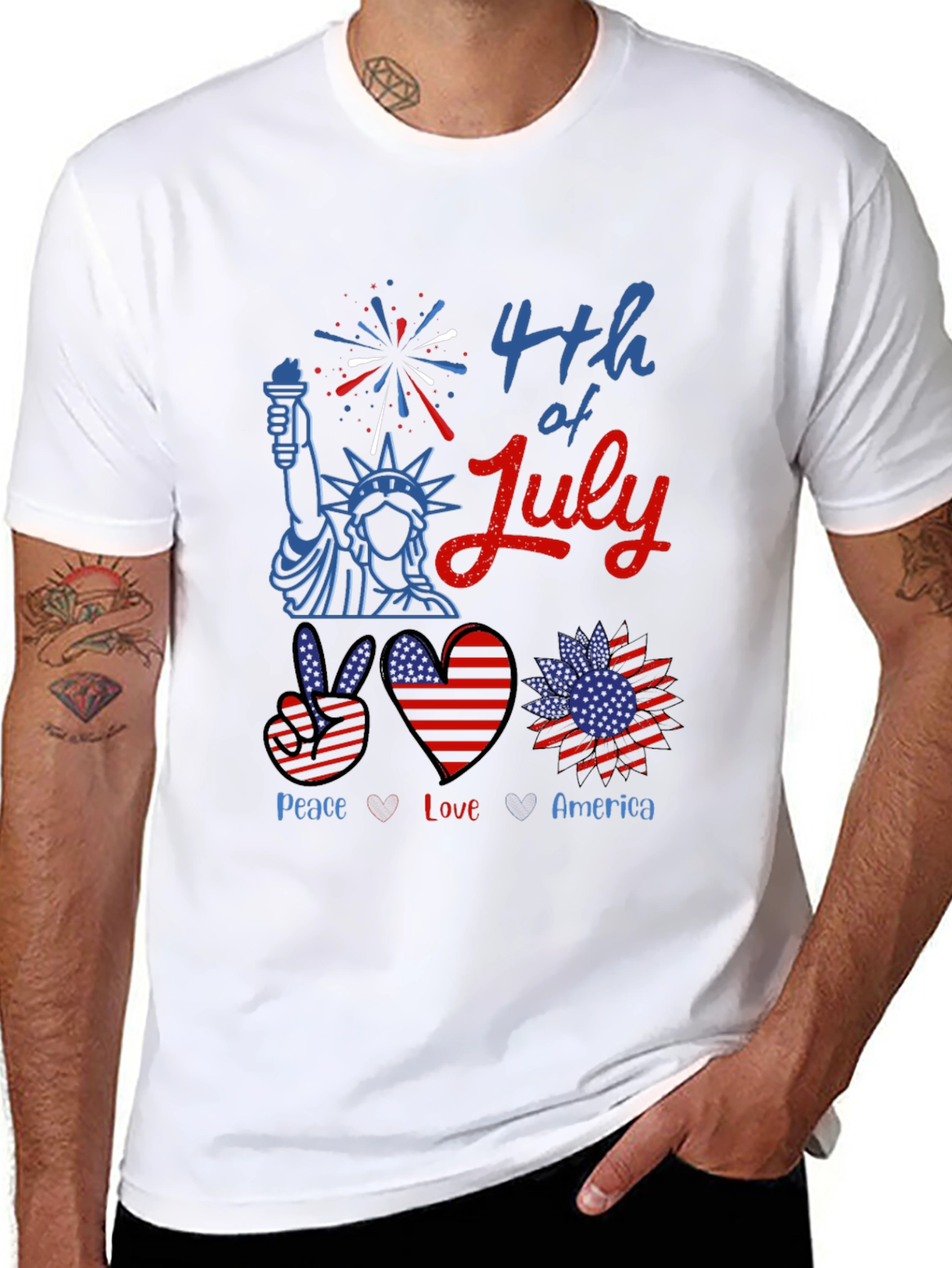 Peace Love America 4th of July T-Shirt