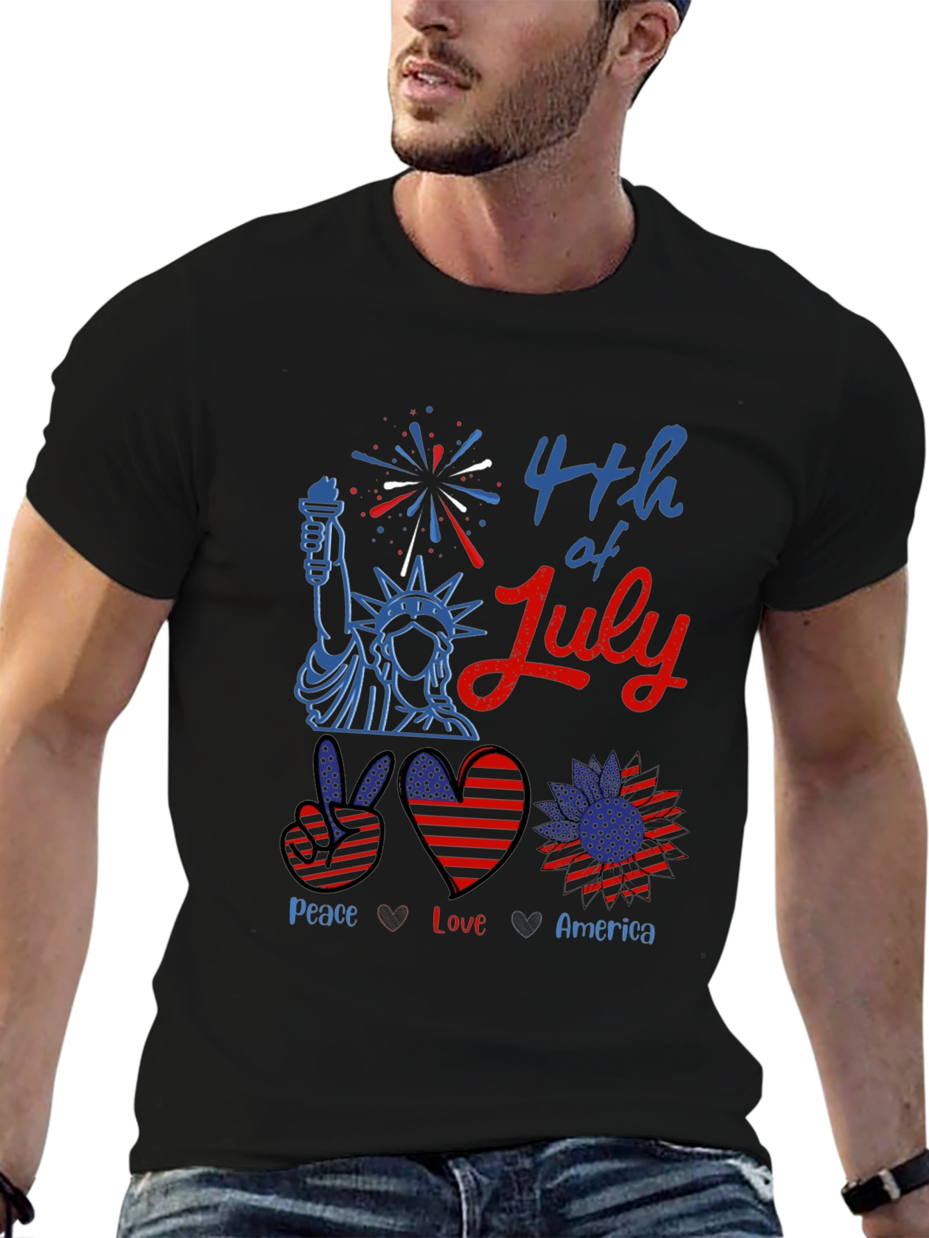 Peace Love America 4th of July T-Shirt