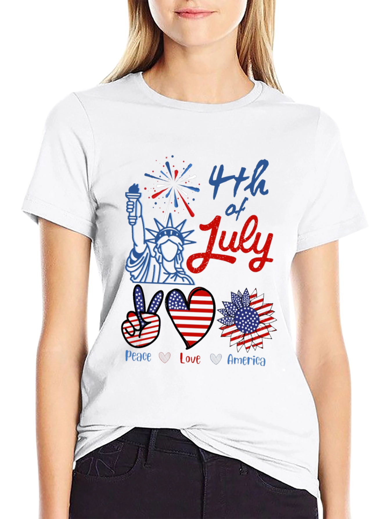 Peace Love America 4th of July T-Shirt