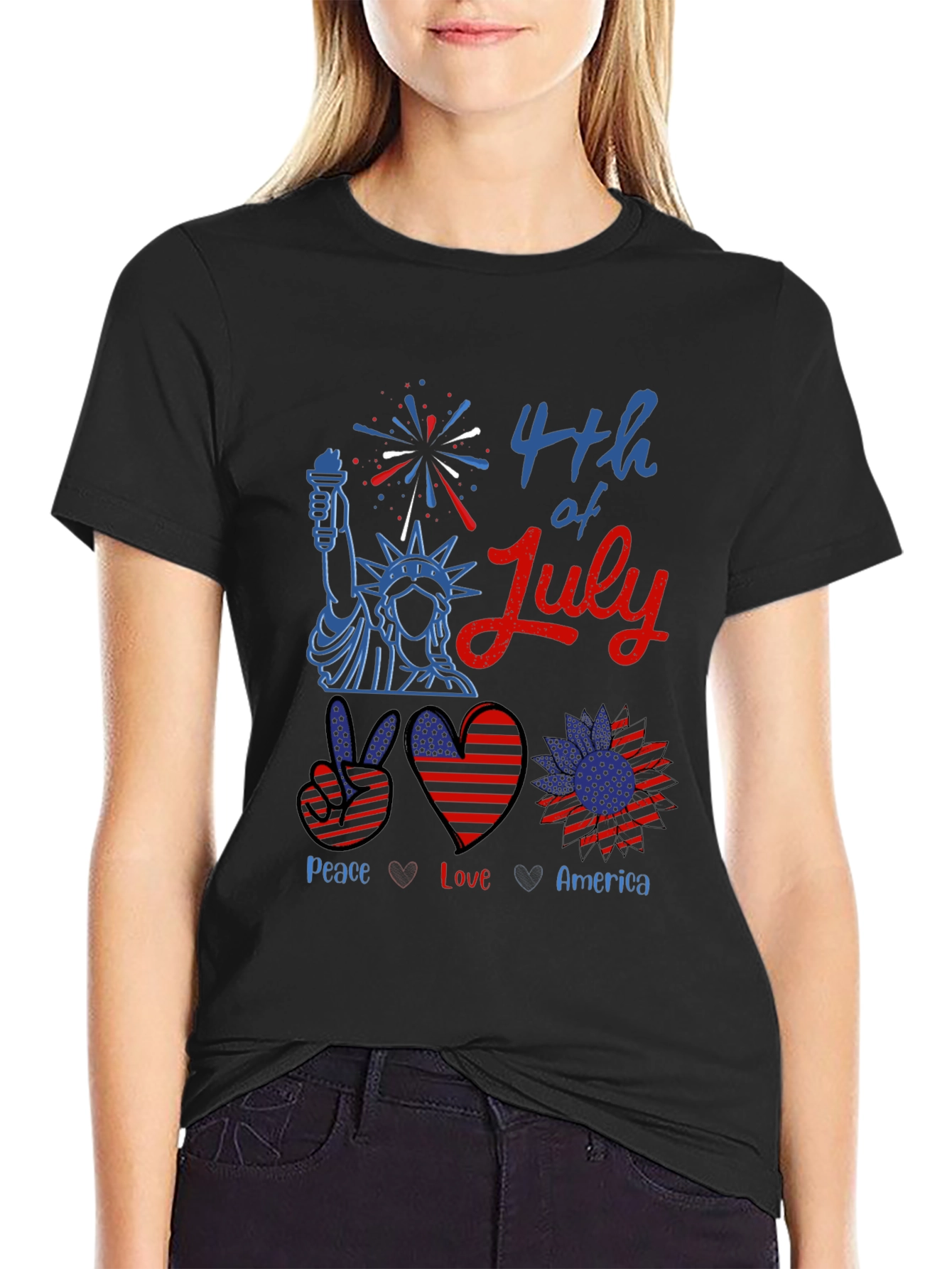 Peace Love America 4th of July T-Shirt