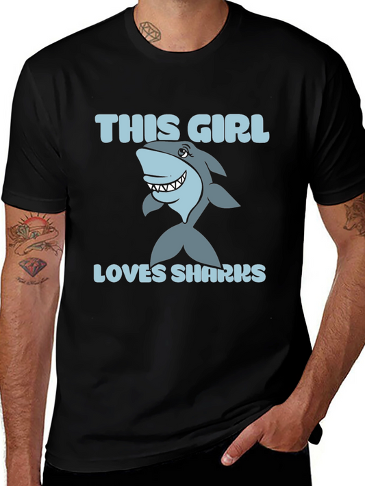 This Girl Loves Sharks - Graphic Tee