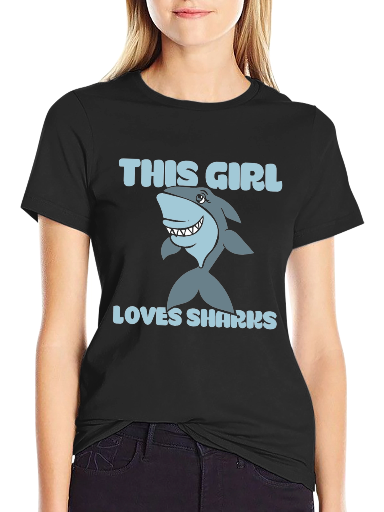 This Girl Loves Sharks - Graphic Tee