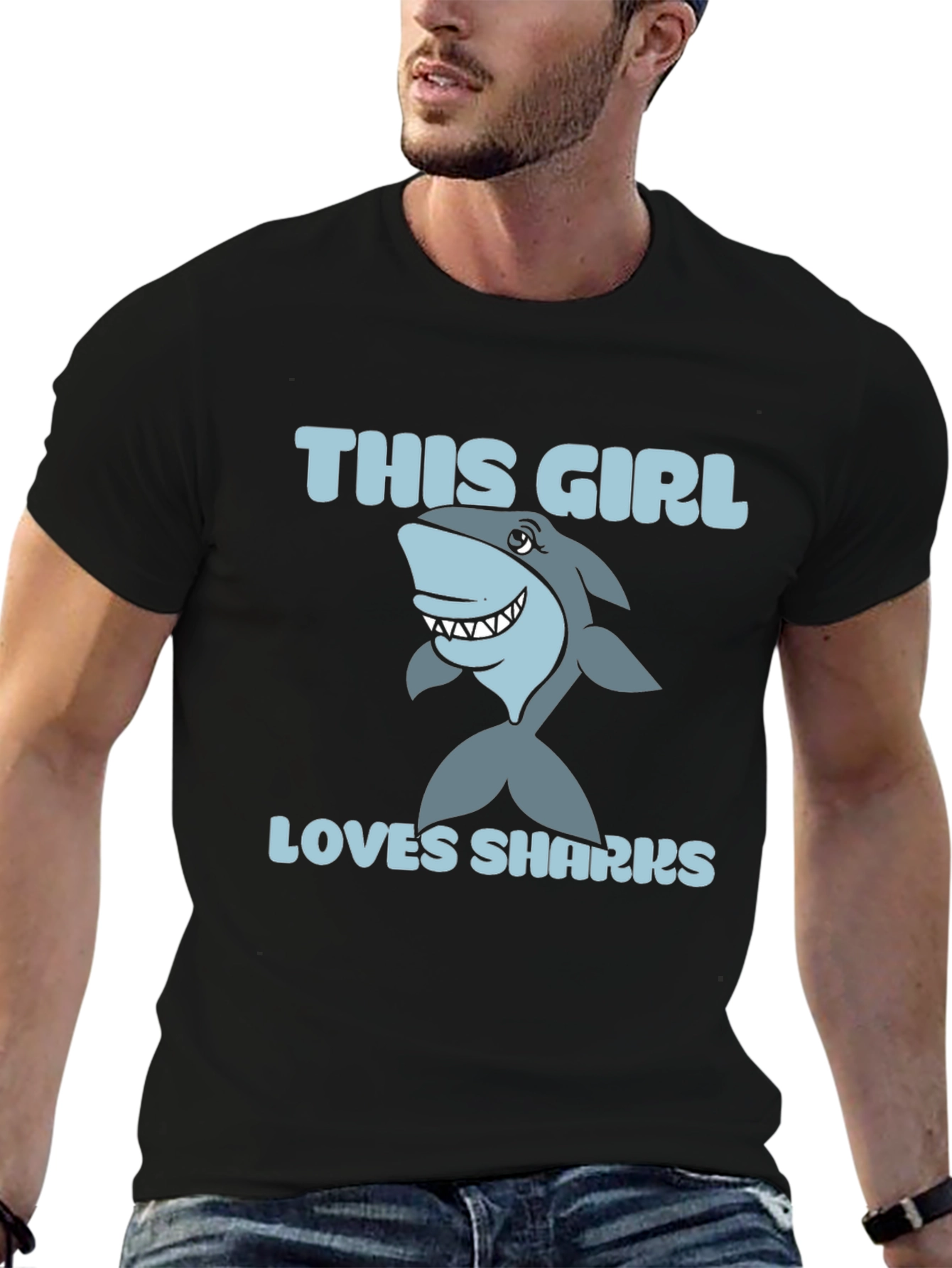 This Girl Loves Sharks - Graphic Tee