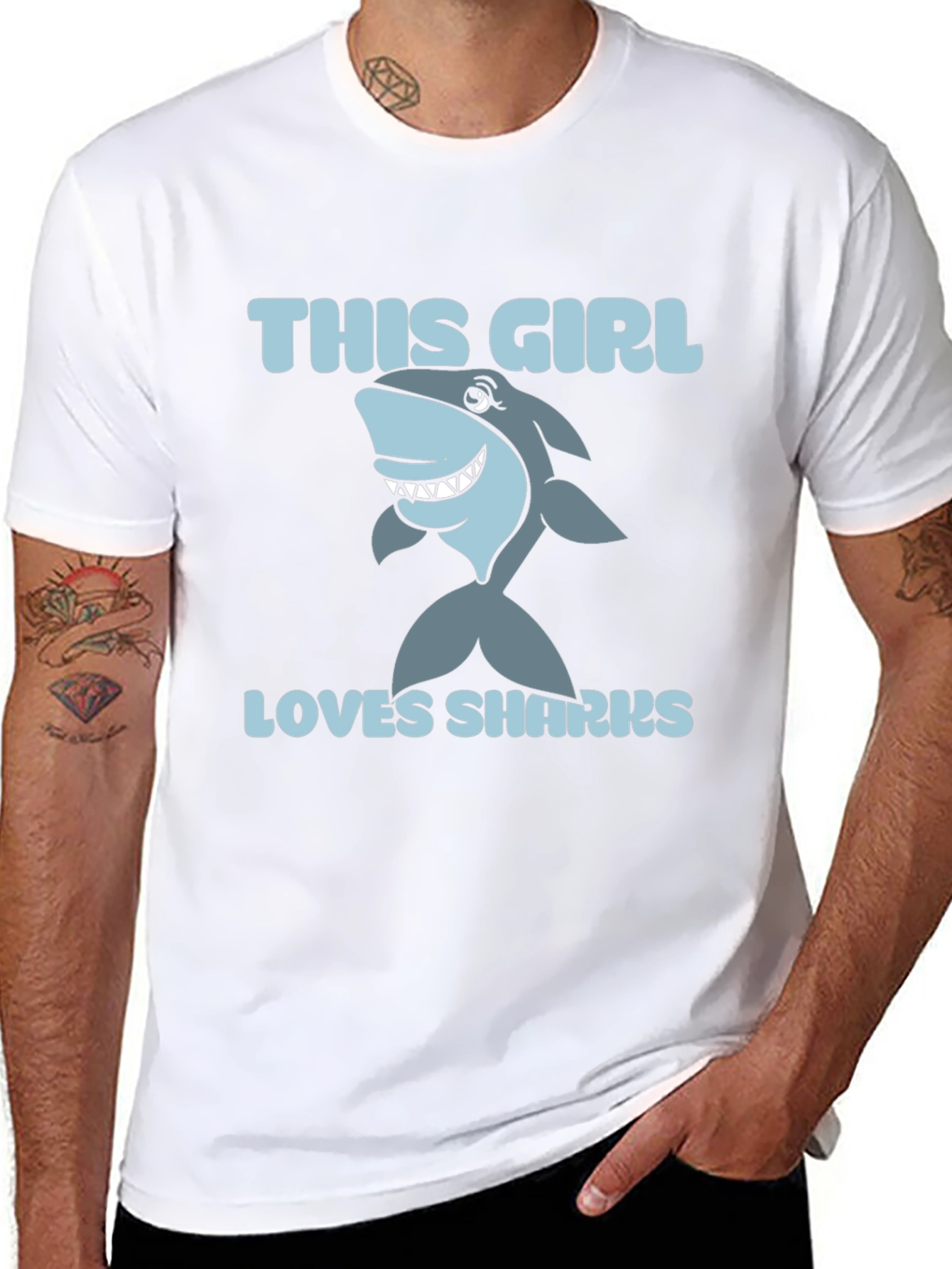 This Girl Loves Sharks - Graphic Tee