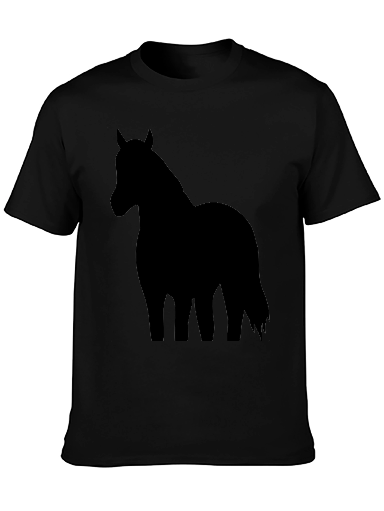 Black Horse Silhouette Graphic T-Shirt