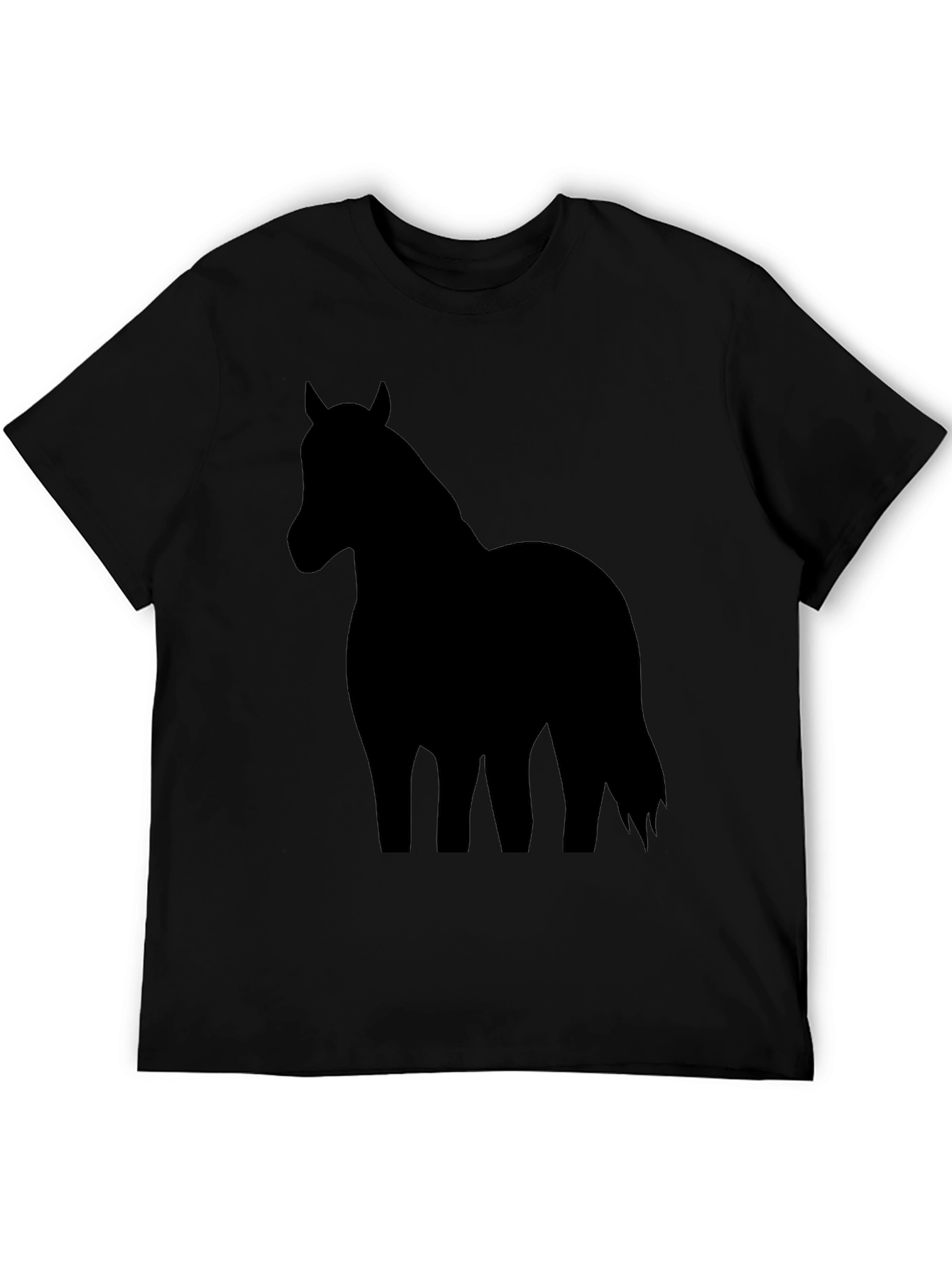 Black Horse Silhouette Graphic T-Shirt