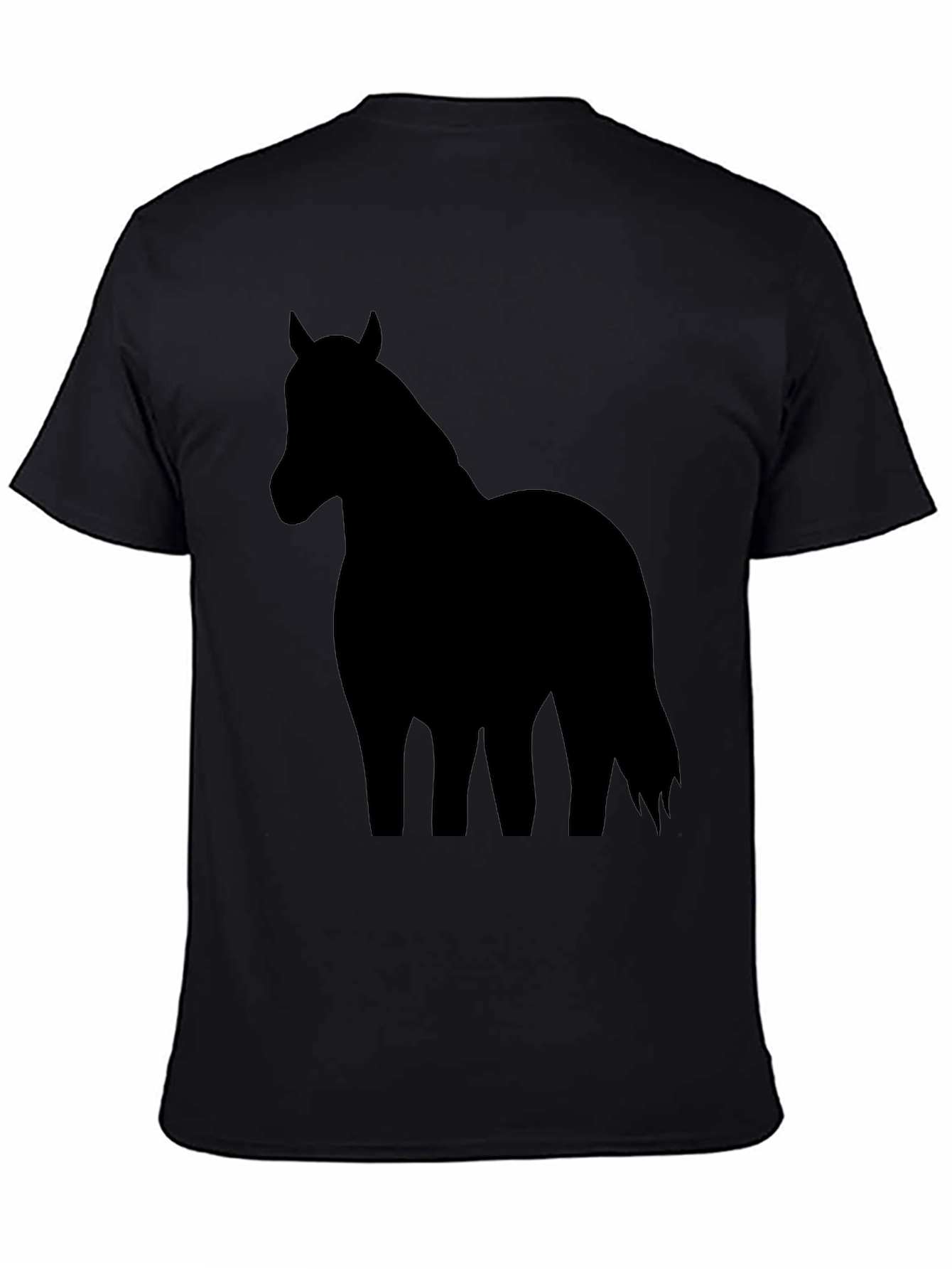 Black Horse Silhouette Graphic T-Shirt