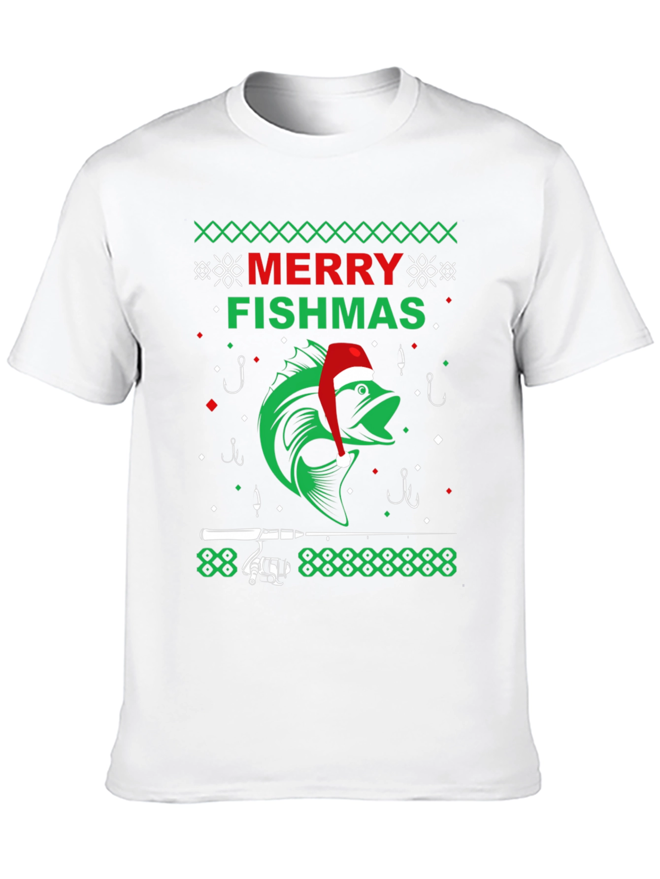 Merry Fishmas Graphic T-Shirt - Fishing Holiday Tee
