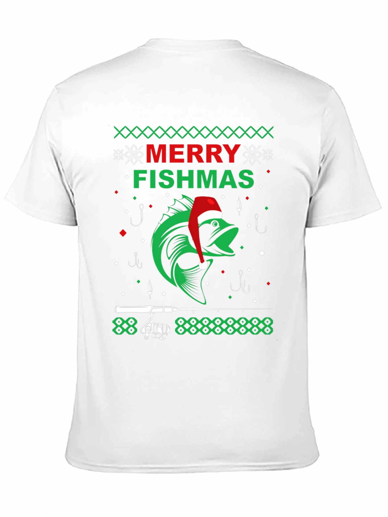 Merry Fishmas Graphic T-Shirt - Fishing Holiday Tee