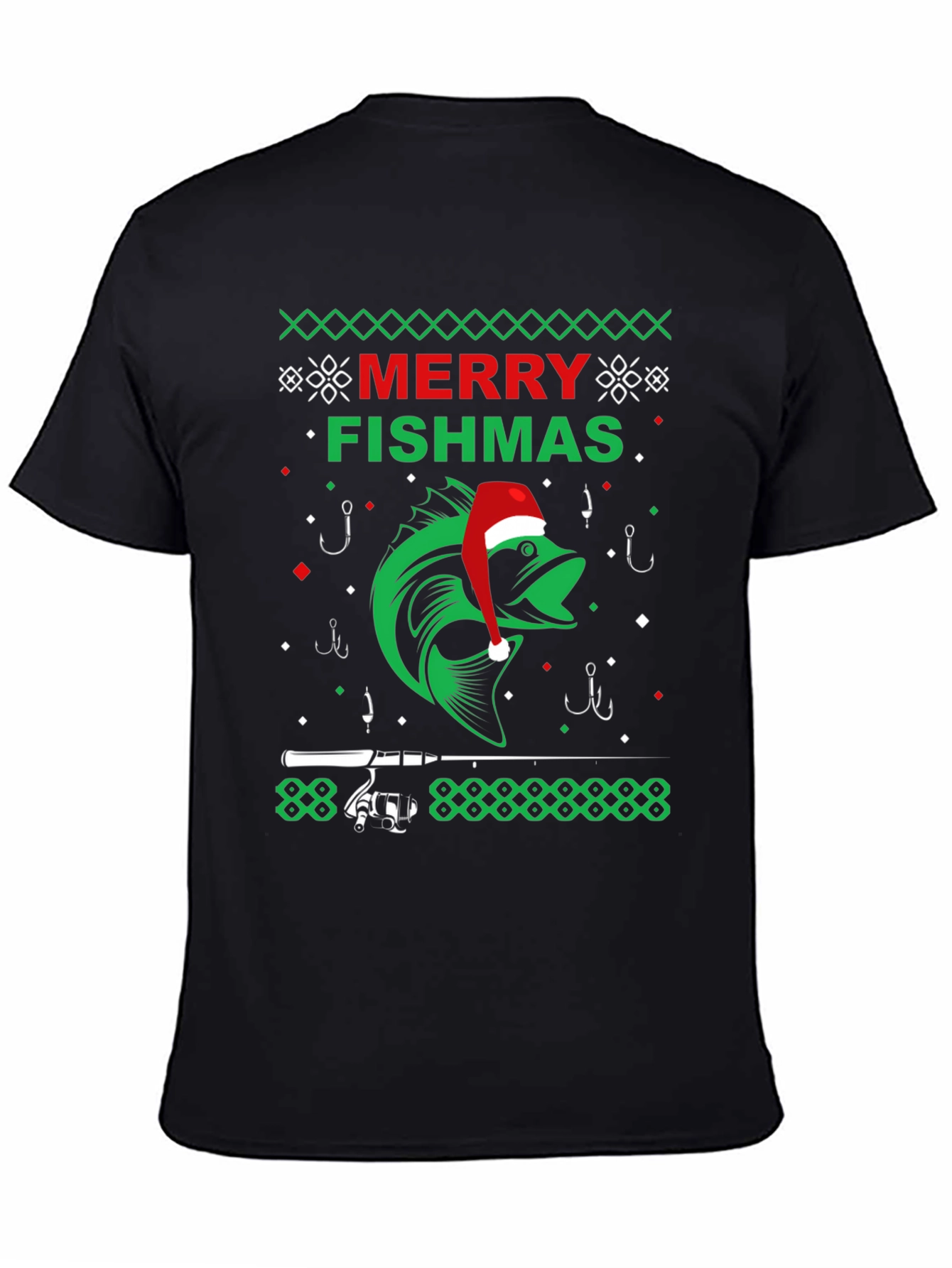 Merry Fishmas Graphic T-Shirt - Fishing Holiday Tee