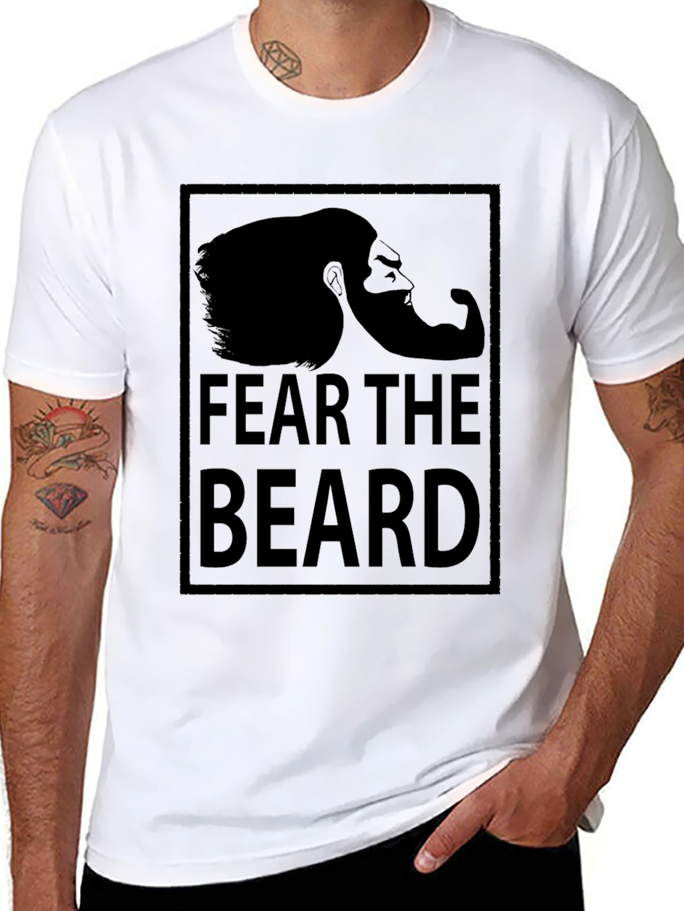 Fear the Beard Graphic Print T-Shirt