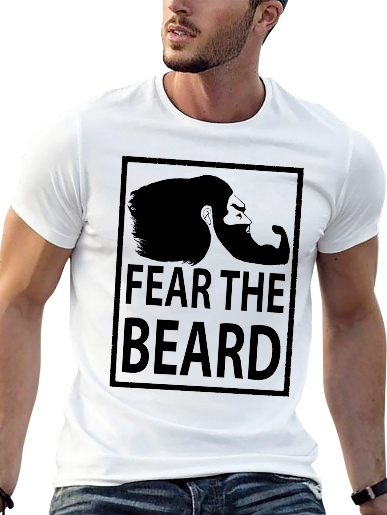 Fear the Beard Graphic Print T-Shirt