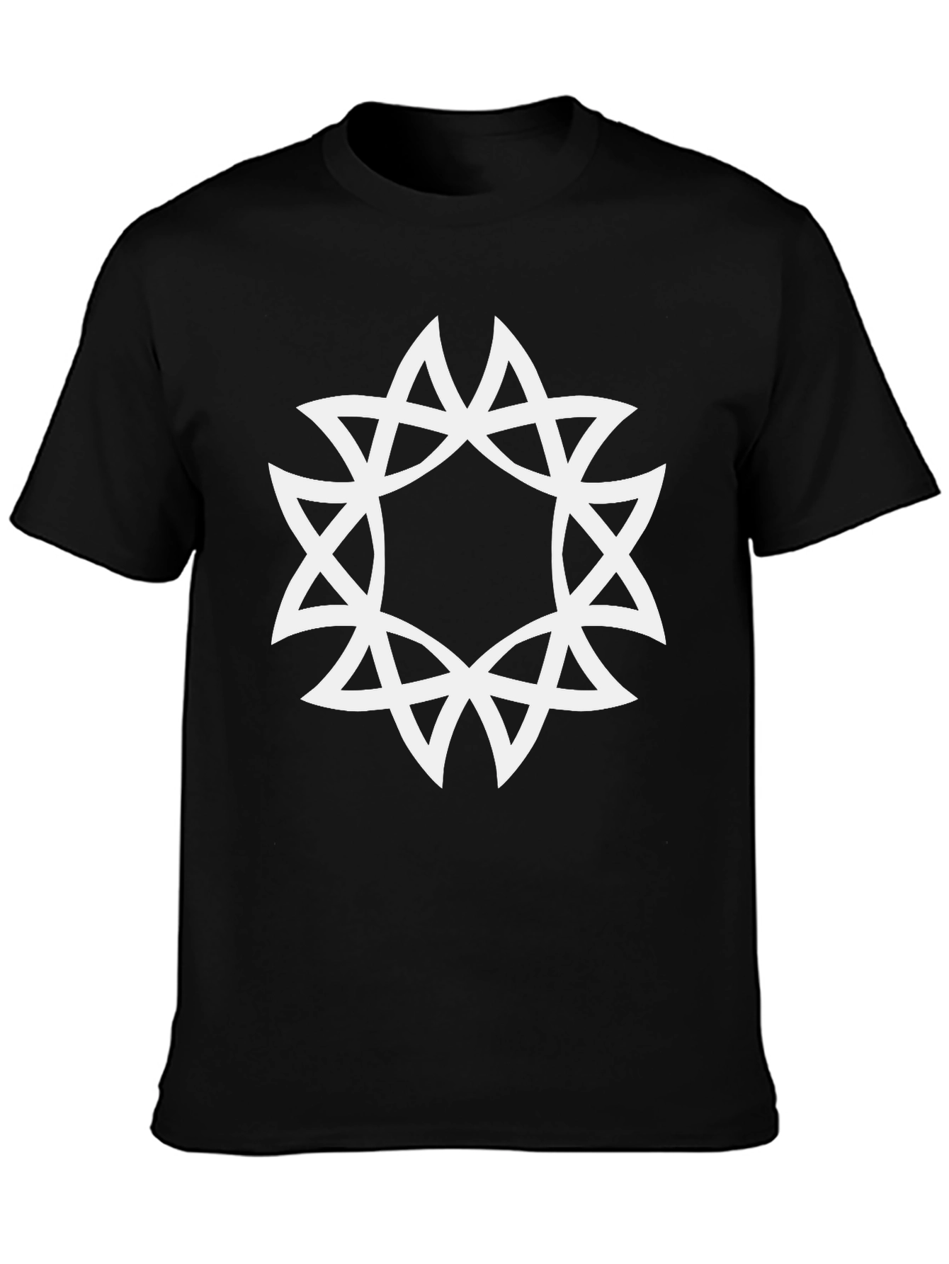 Geometric Starburst Graphic Tee - Black