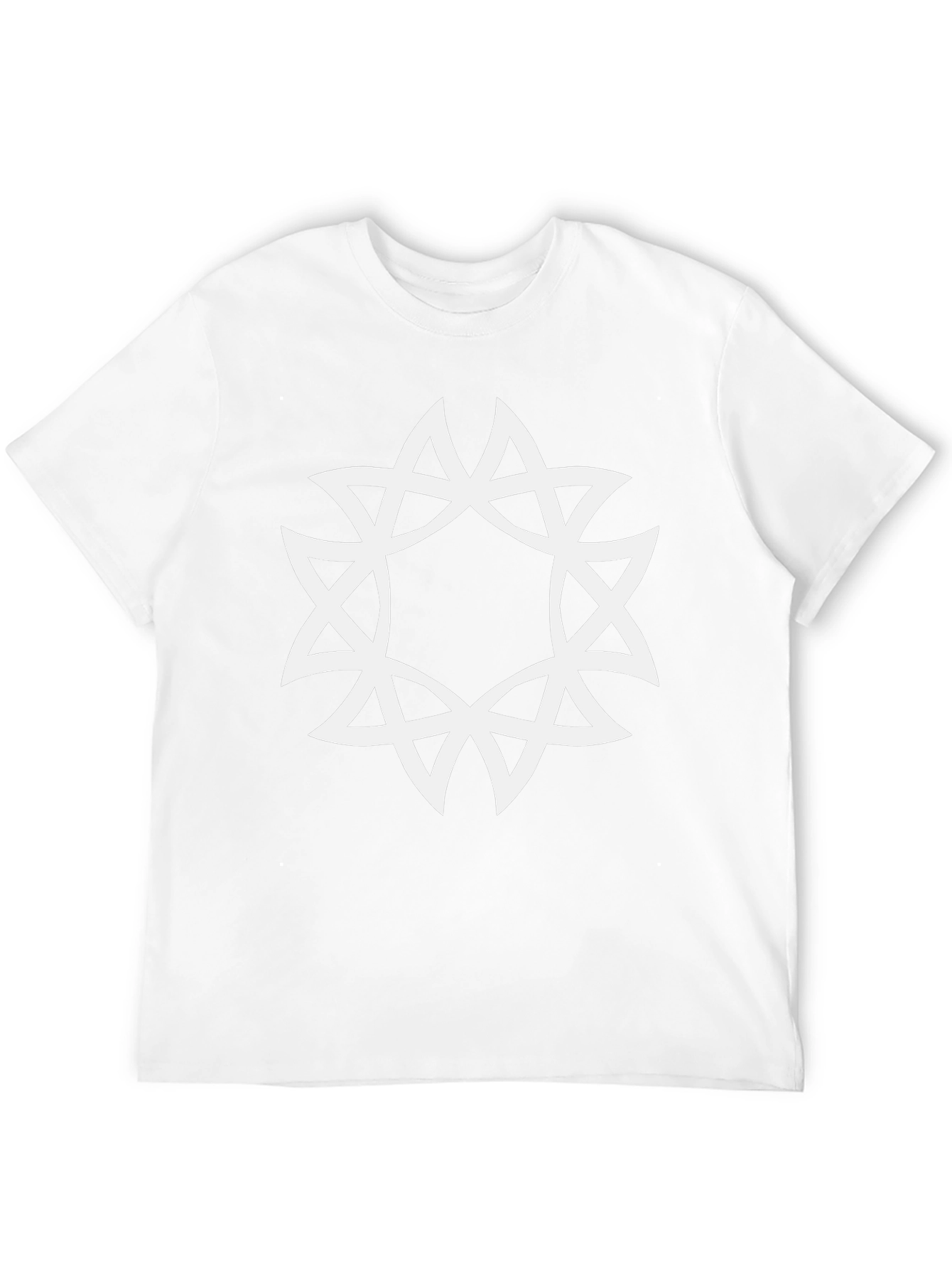 Geometric Starburst Graphic Tee - Black