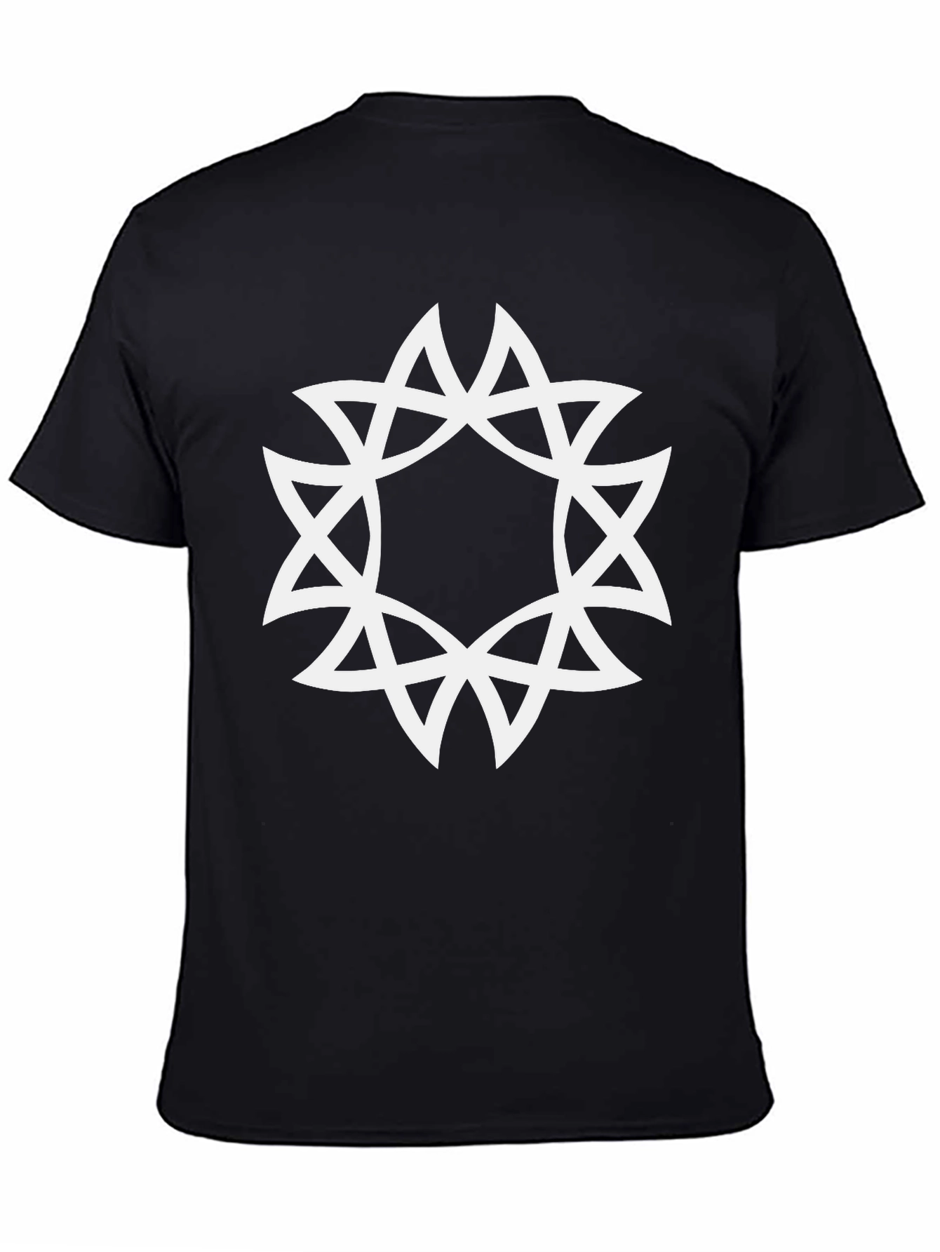 Geometric Starburst Graphic Tee - Black