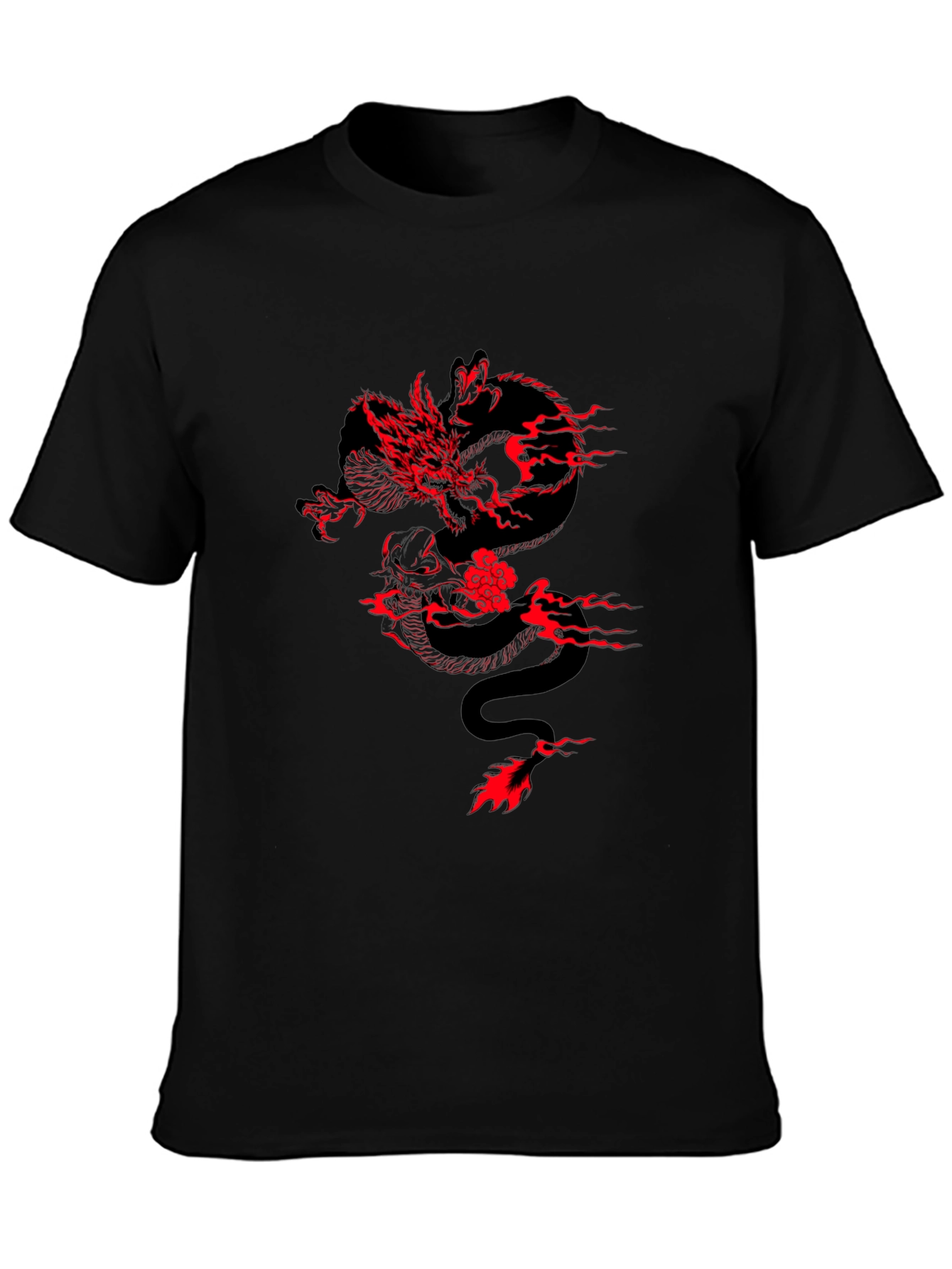 Dragon Graphic Black Tee - Edgy Style