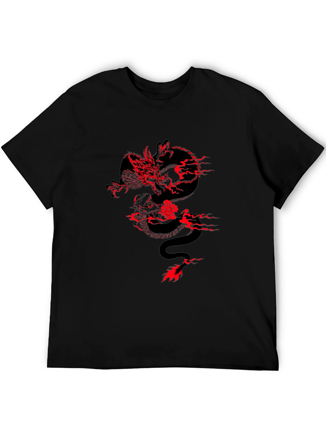 Dragon Graphic Black Tee - Edgy Style