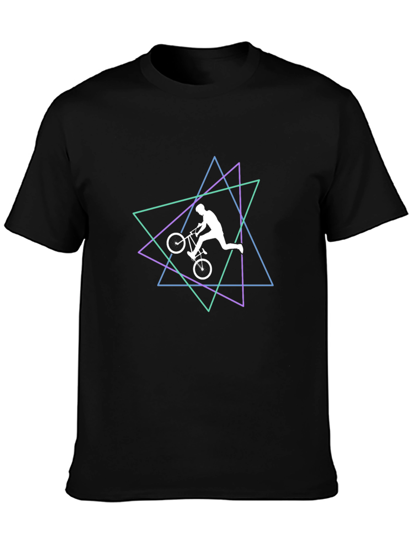 Retro Rider Graphic Tee - Black Cotton Blend T-Shirt