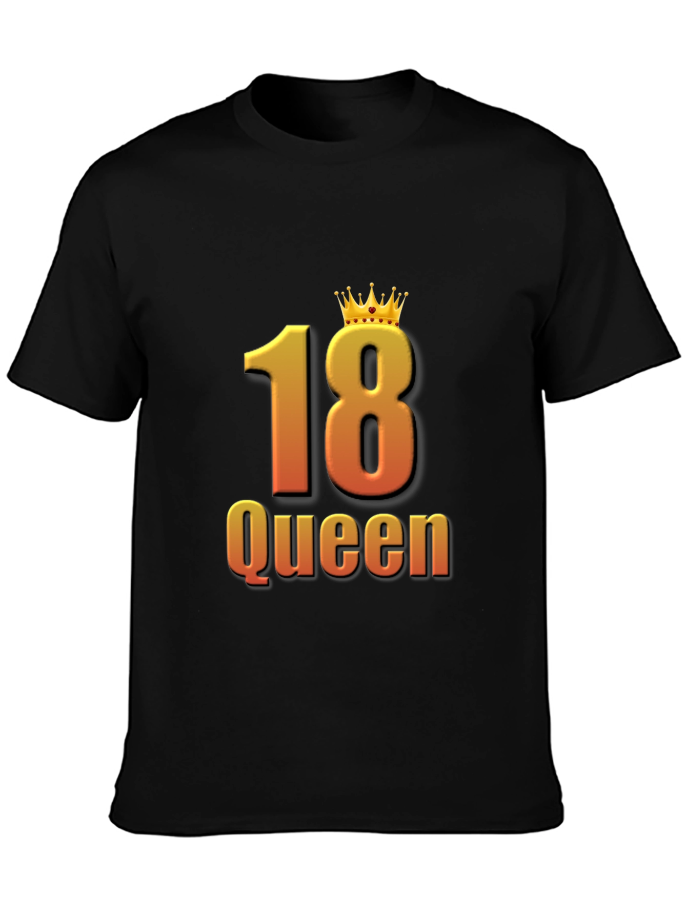 18th Birthday Queen Black T-Shirt