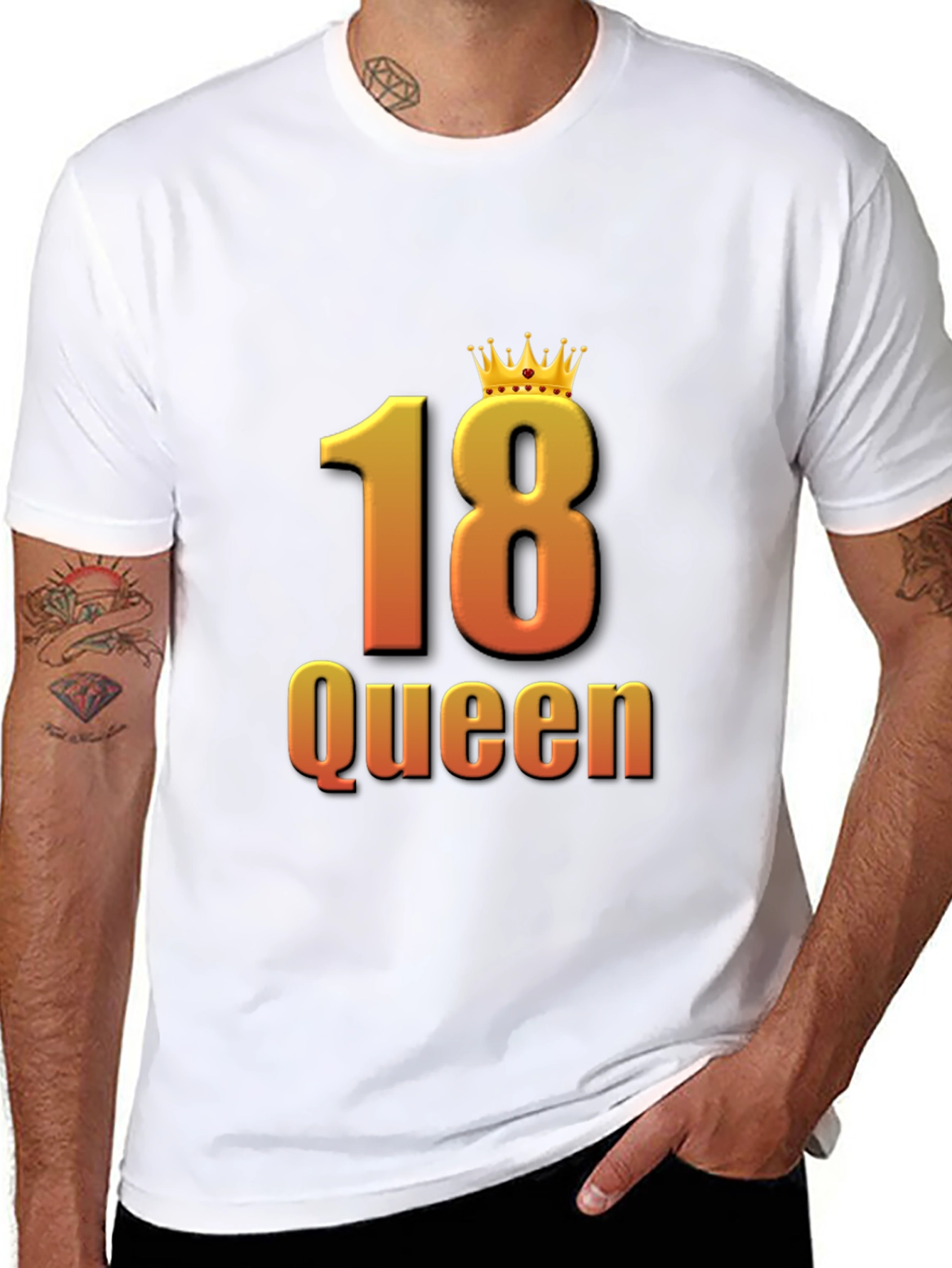 18th Birthday Queen Black T-Shirt