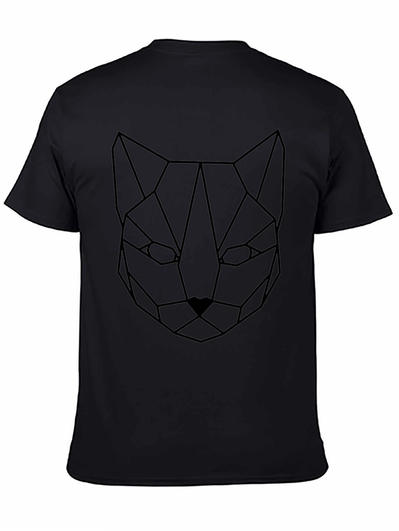 Geometric Cat Tee - Minimalist Style