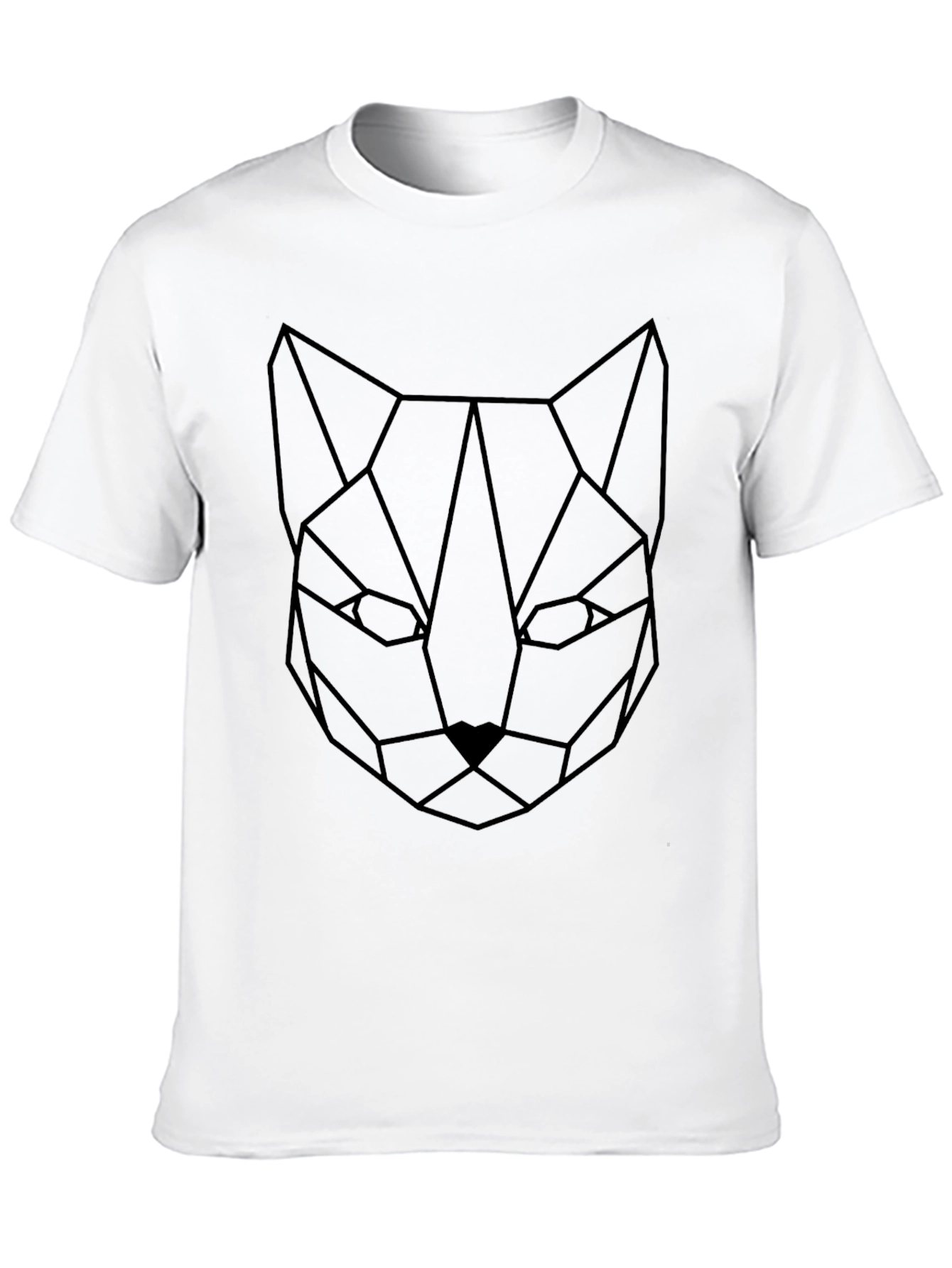 Geometric Cat Tee - Minimalist Style