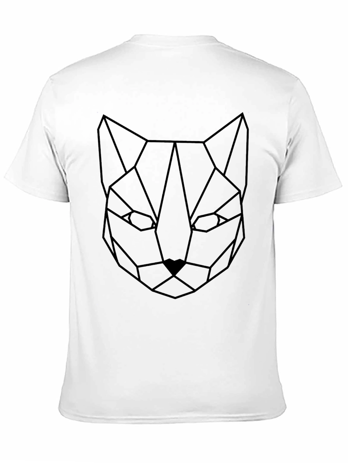 Geometric Cat Tee - Minimalist Style