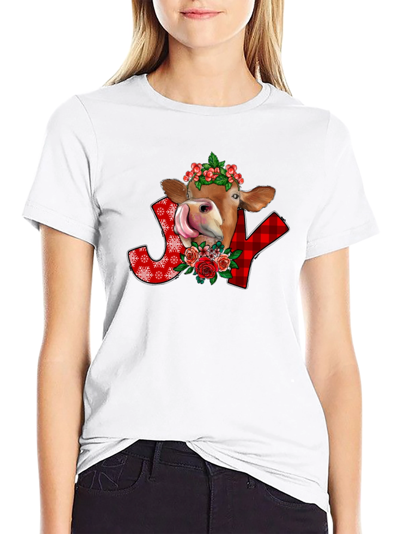 Festive Cow Joy Graphic Tee