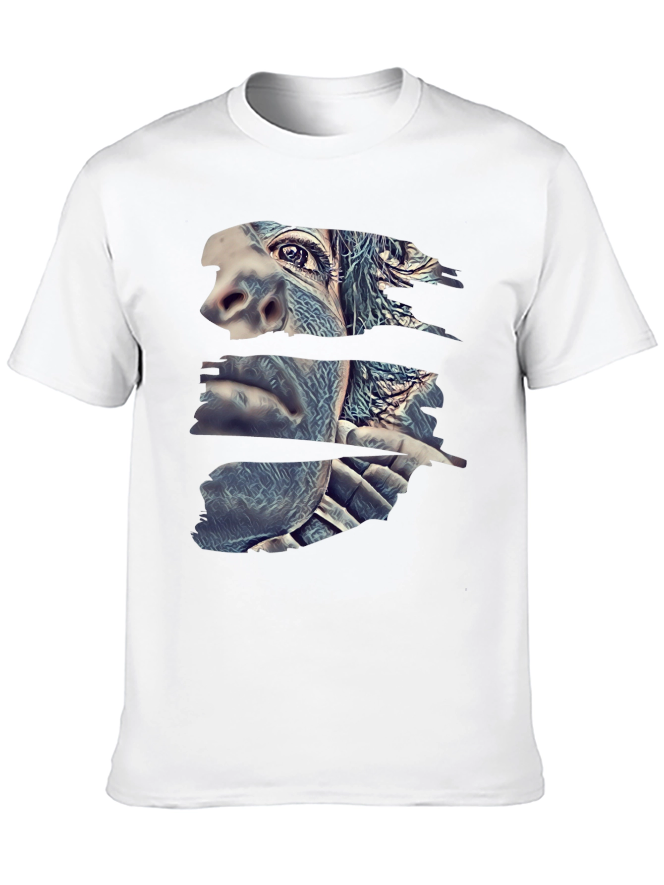 Abstract Gorilla Face Black T-Shirt