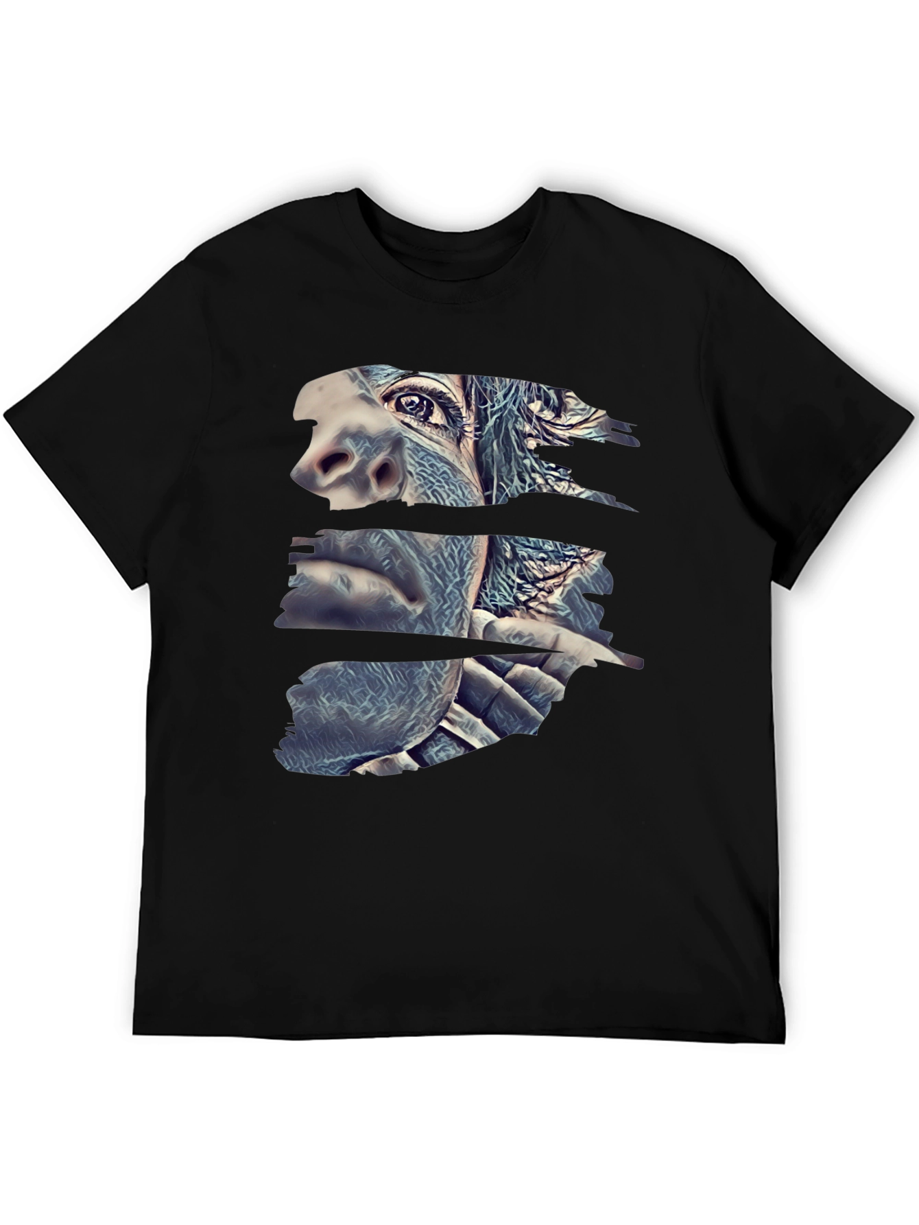 Abstract Gorilla Face Black T-Shirt