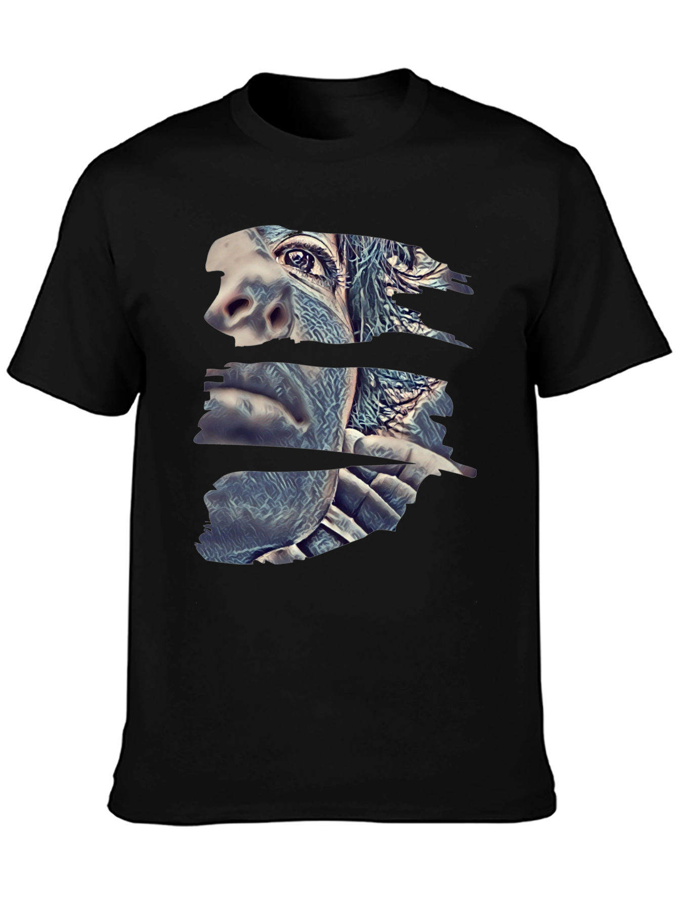 Abstract Gorilla Face Black T-Shirt