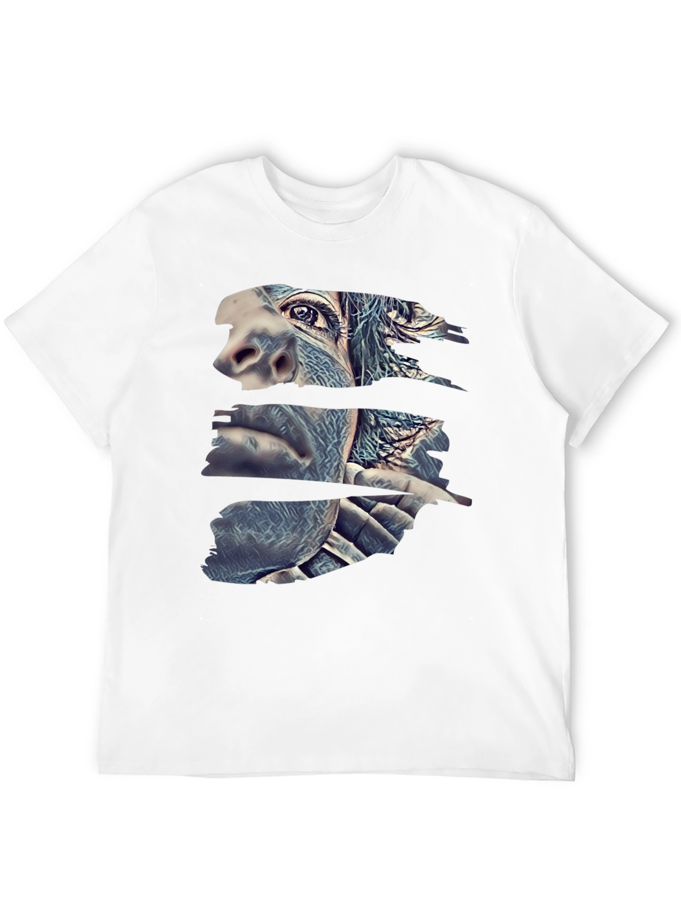 Abstract Gorilla Face Black T-Shirt
