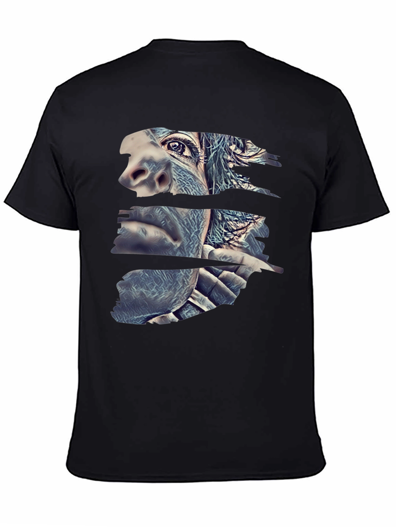 Abstract Gorilla Face Black T-Shirt