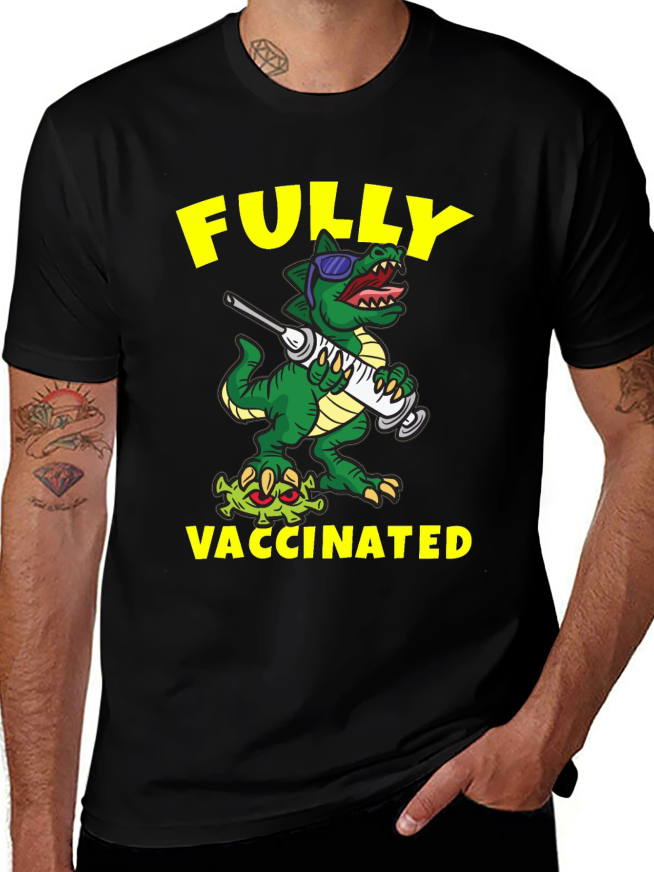 Fully Vaccinated Dinosaur T-Shirt