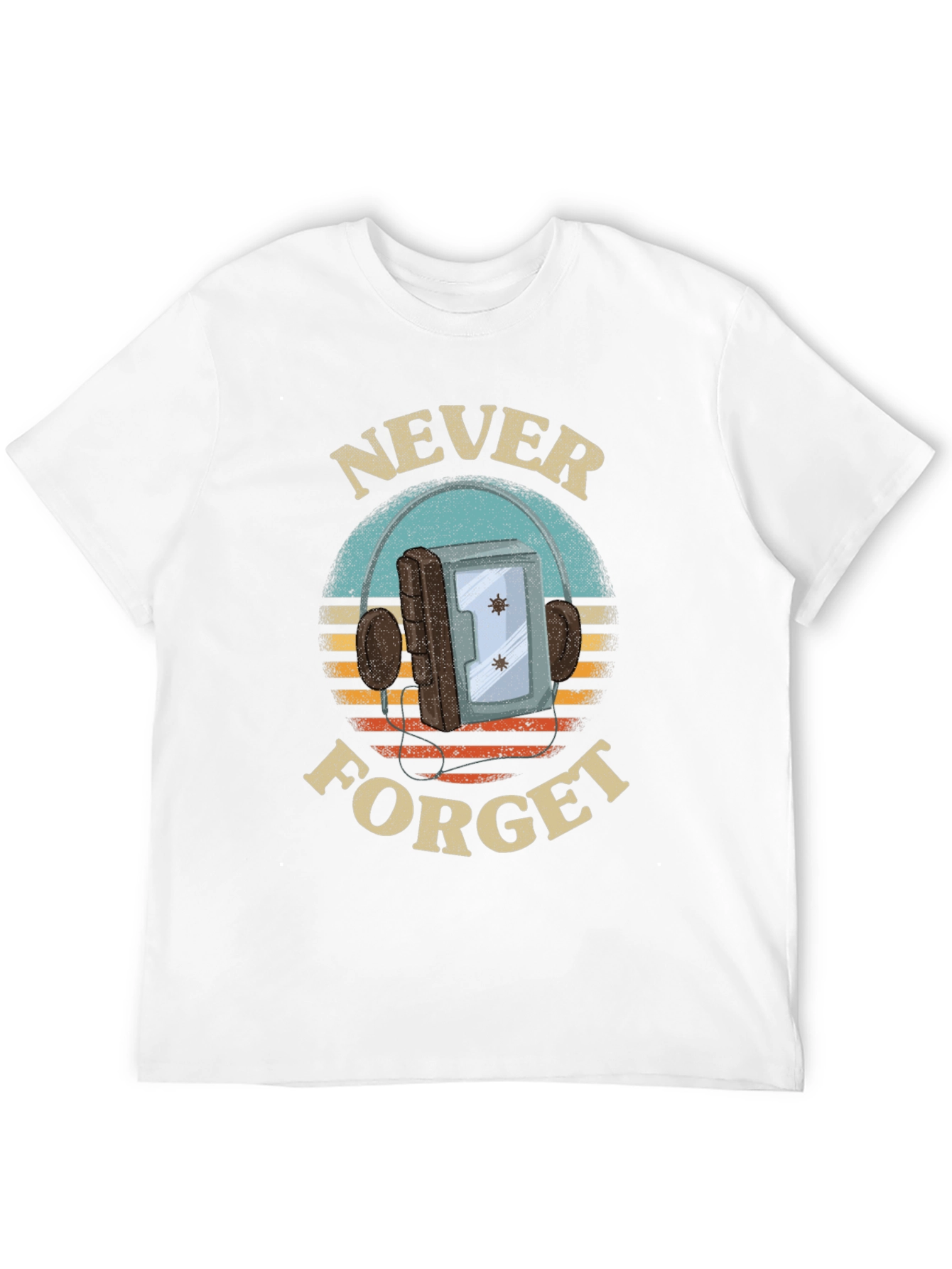 Retro Never Forget Cassette Player Graphic Tee
