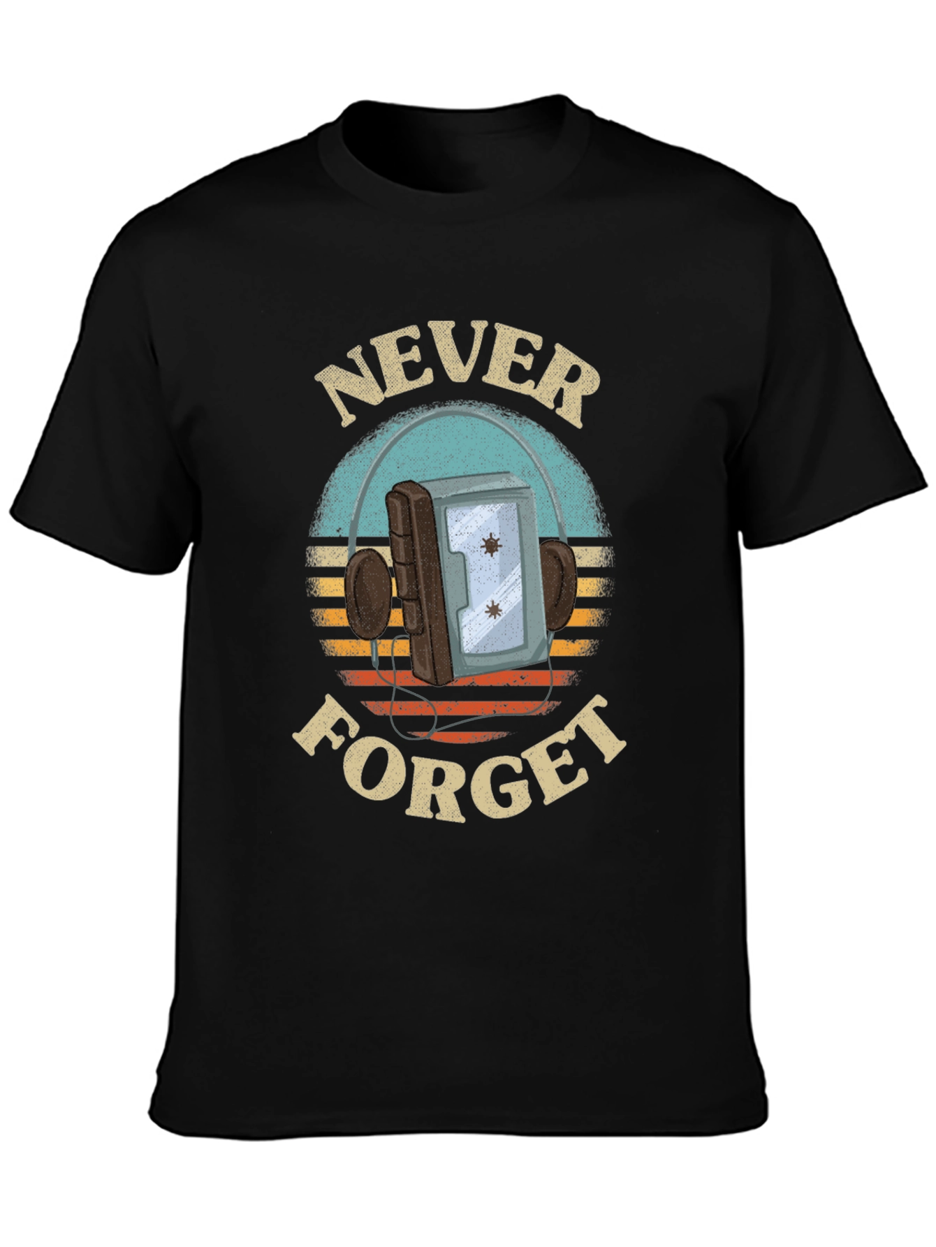 Retro Never Forget Cassette Player Graphic Tee