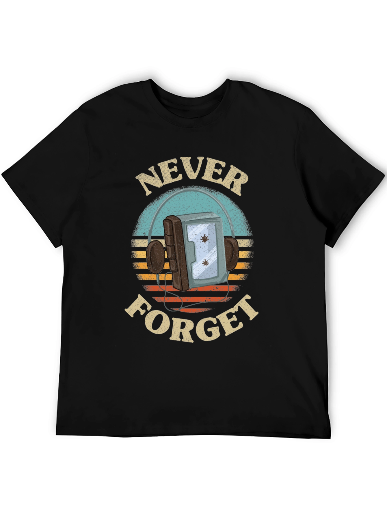Retro Never Forget Cassette Player Graphic Tee