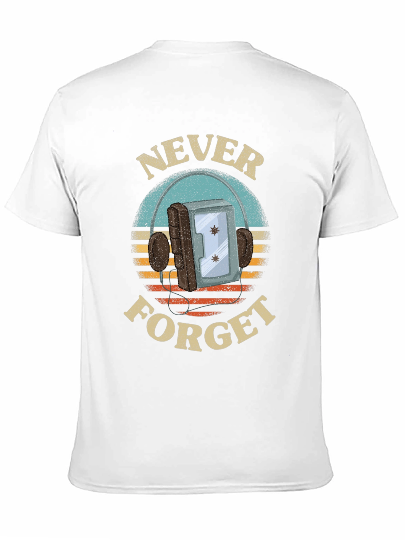 Retro Never Forget Cassette Player Graphic Tee