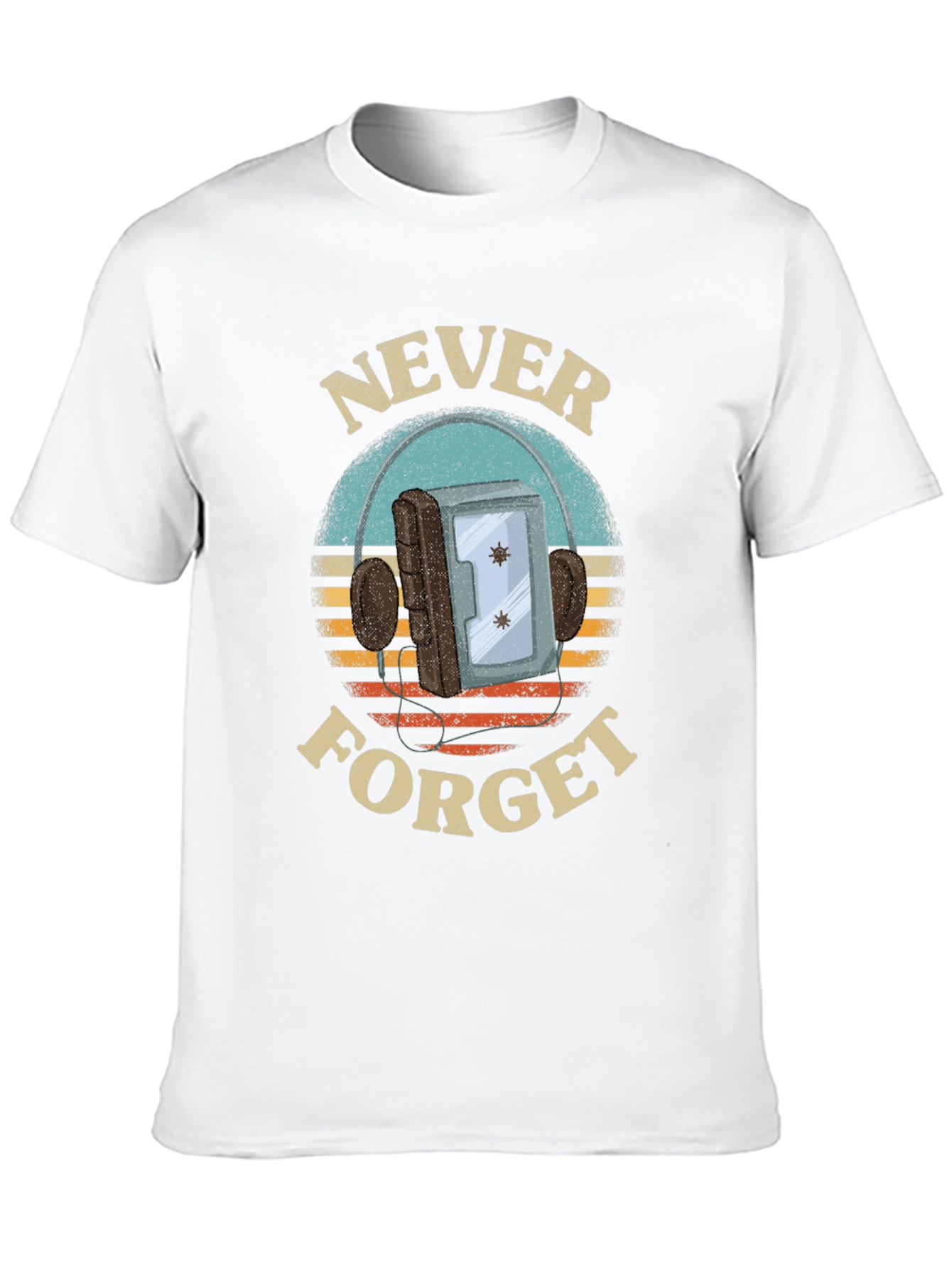 Retro Never Forget Cassette Player Graphic Tee