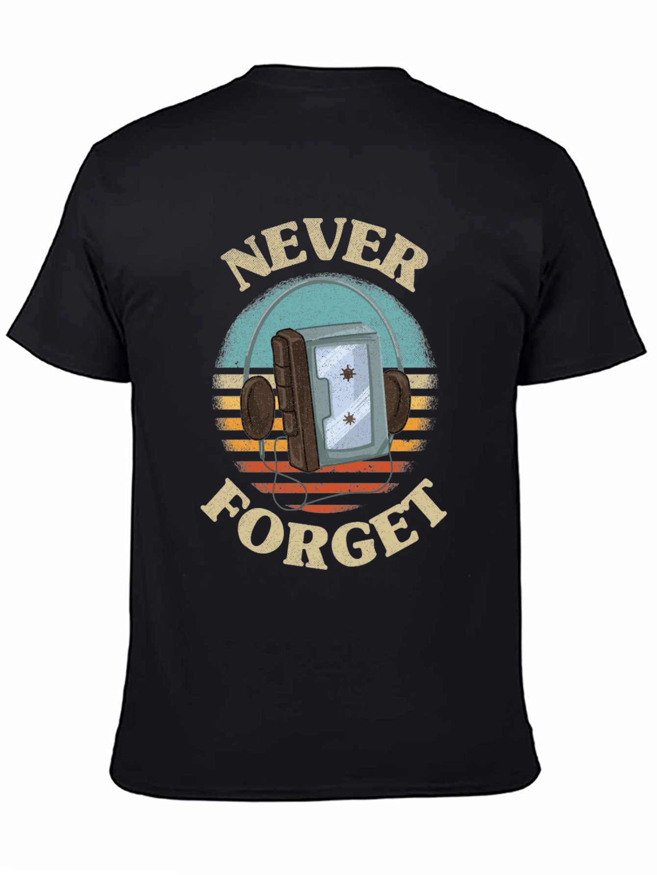 Retro Never Forget Cassette Player Graphic Tee