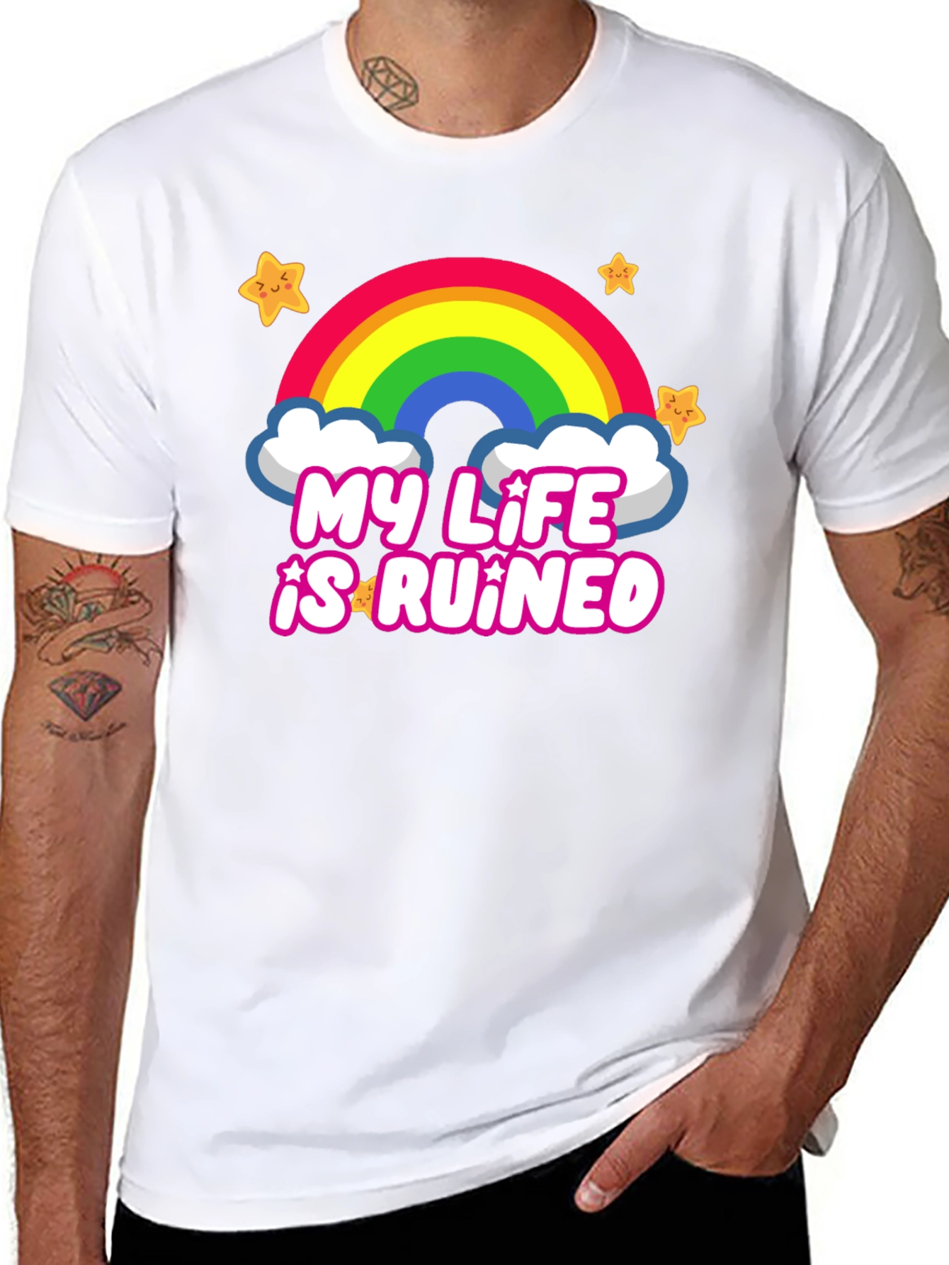 My Life is Ruined Rainbow Star Tee