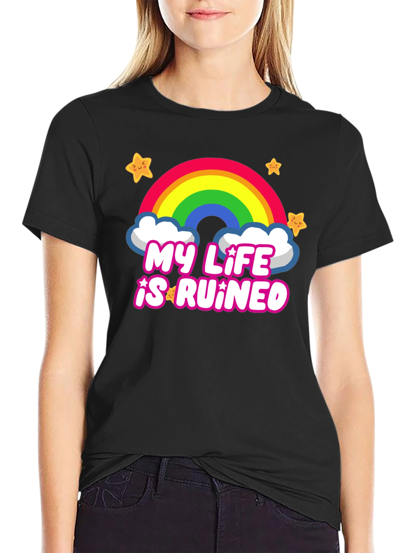 My Life is Ruined Rainbow Star Tee