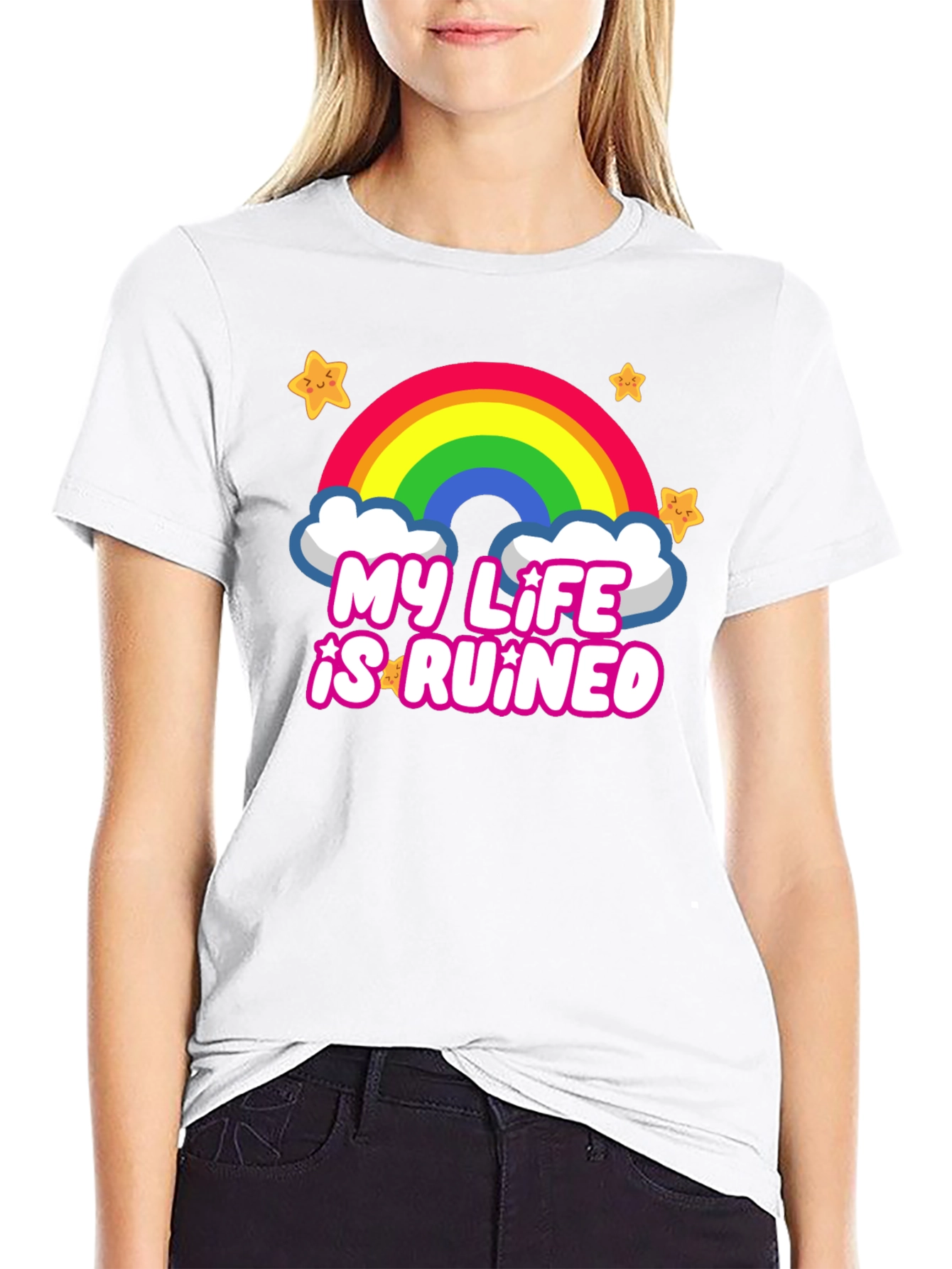My Life is Ruined Rainbow Star Tee
