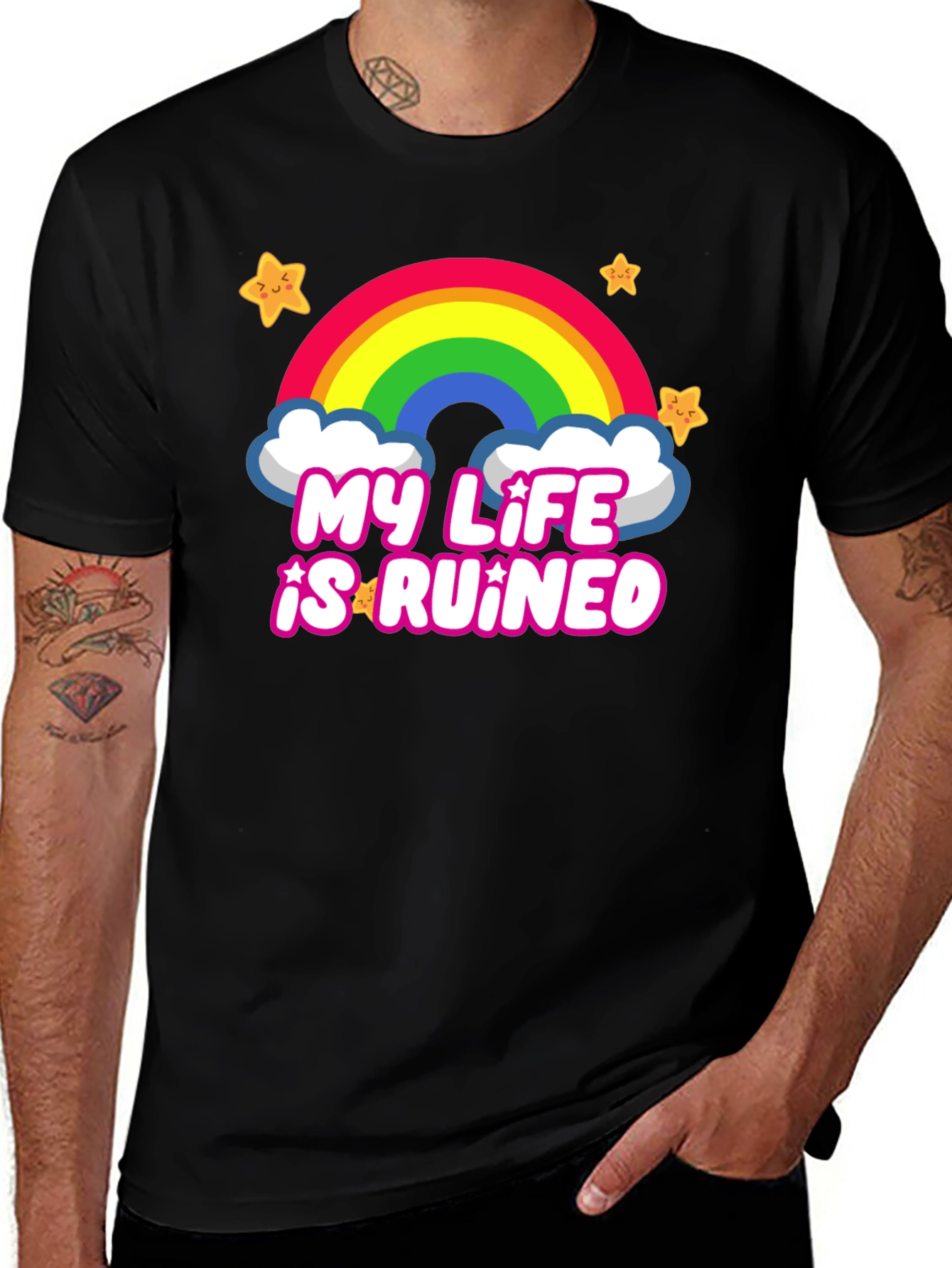 My Life is Ruined Rainbow Star Tee