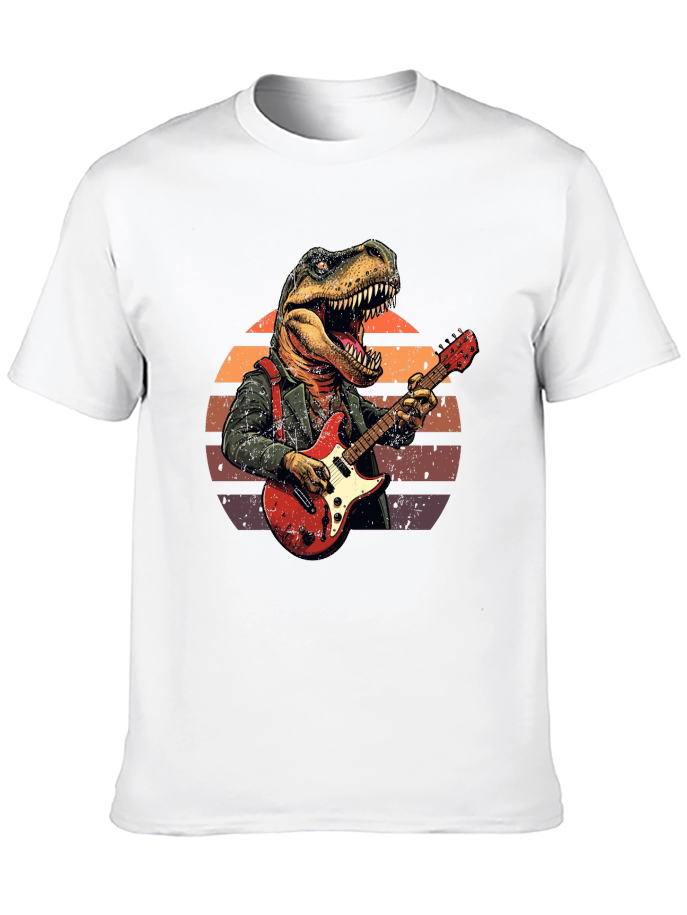 Dinosaur Guitar Player T-Shirt - Rock Star Tee