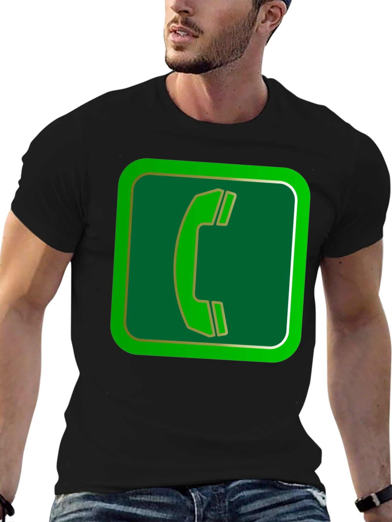 Retro Phone Booth Graphic Tee - Black