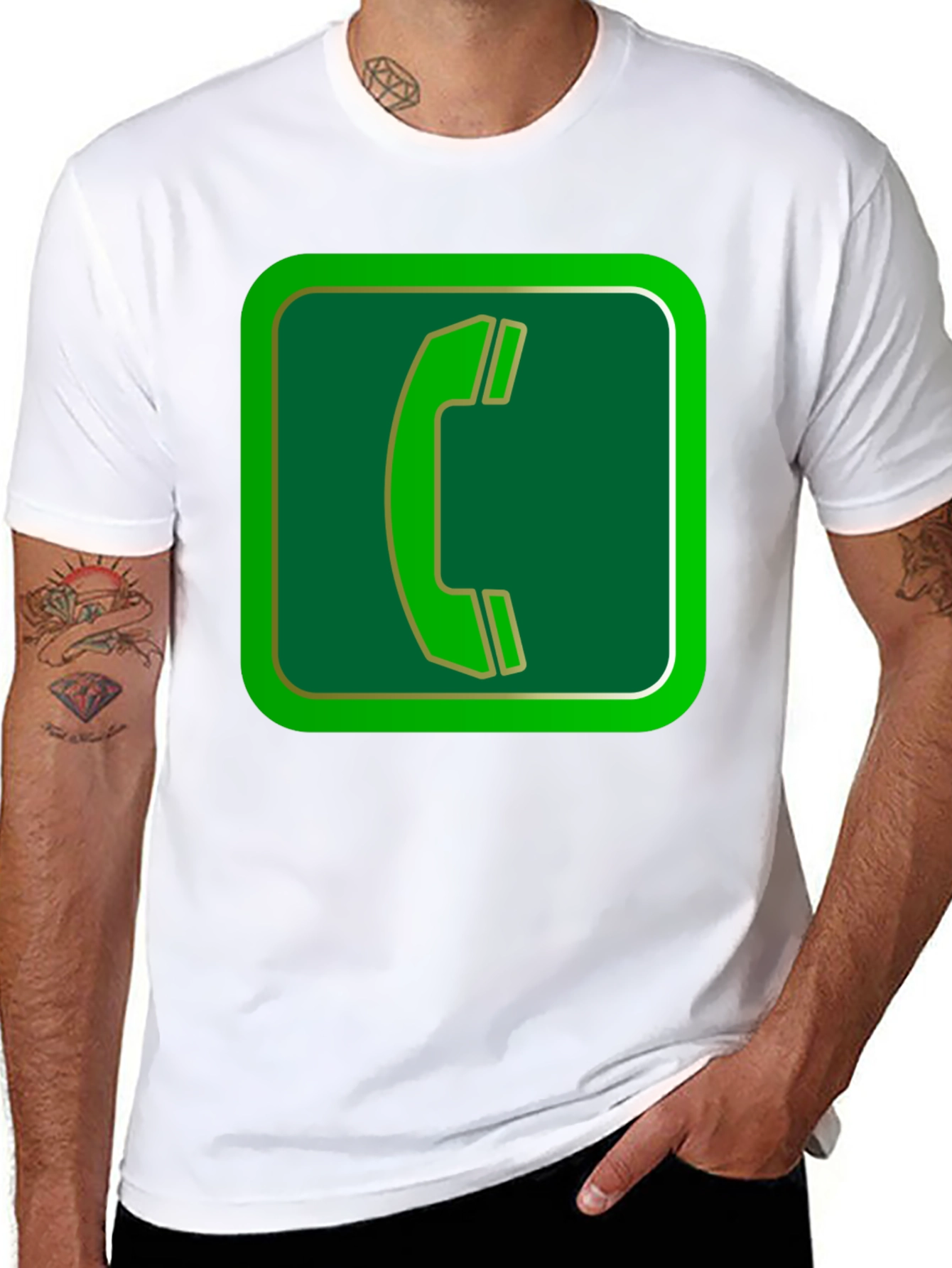 Retro Phone Booth Graphic Tee - Black