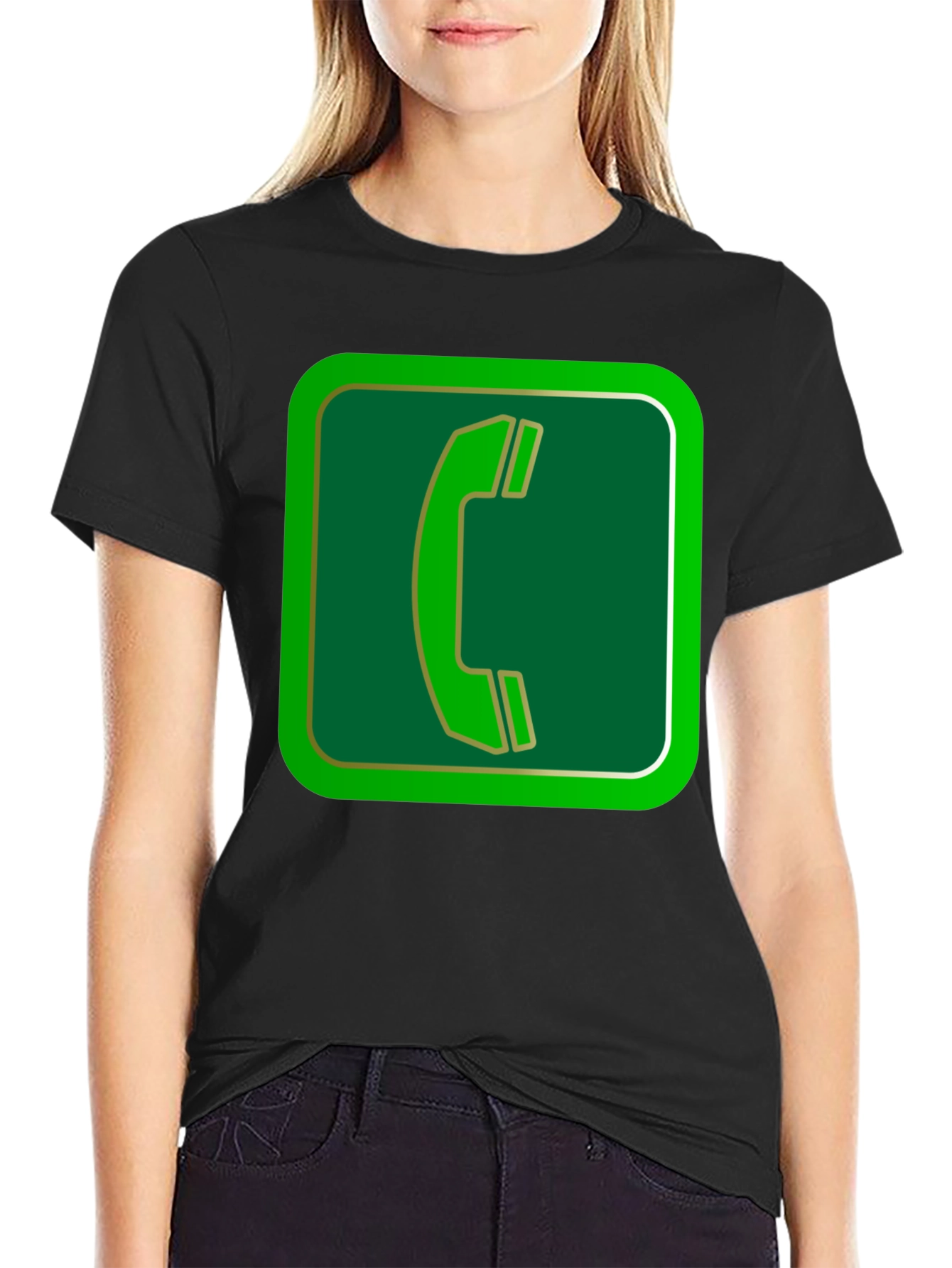 Retro Phone Booth Graphic Tee - Black